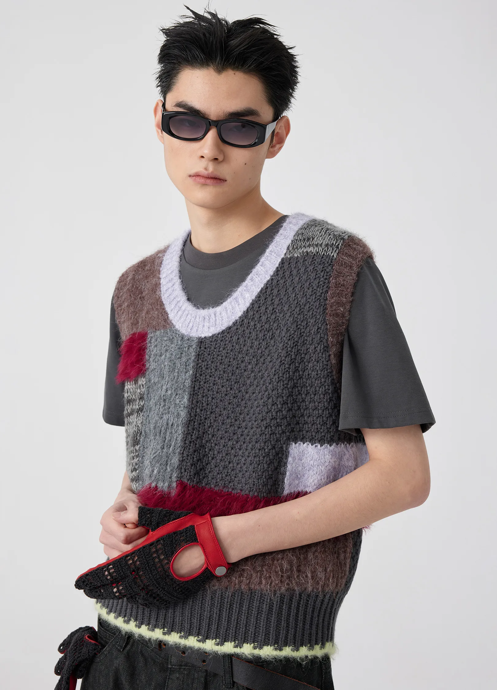 Patchwork Wool Vest - Image 5