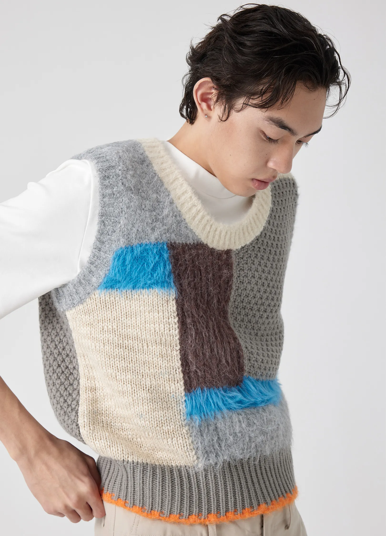 Patchwork Wool Vest - Image 8