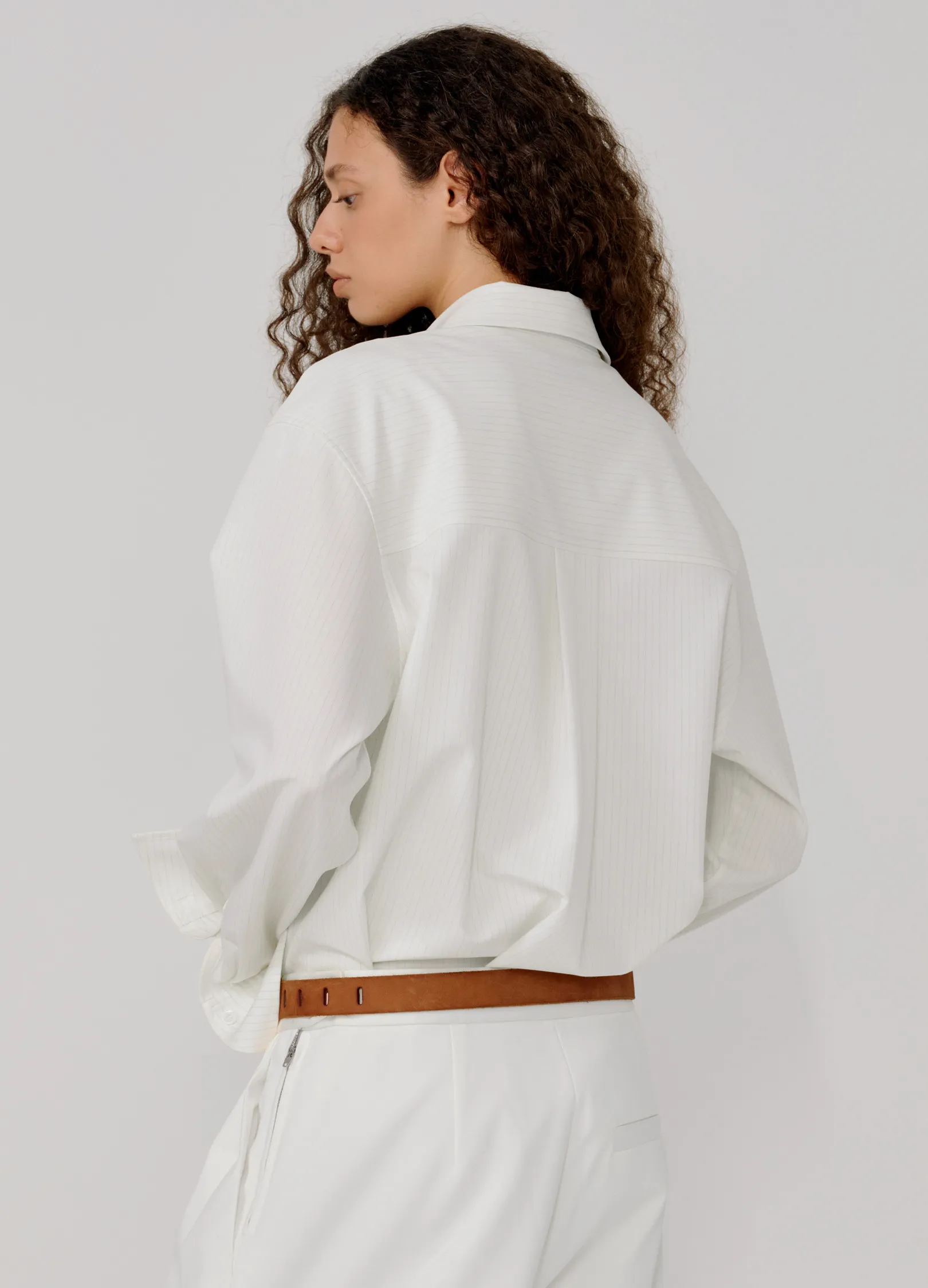 Pinstripe Extended Shirt - Image 5