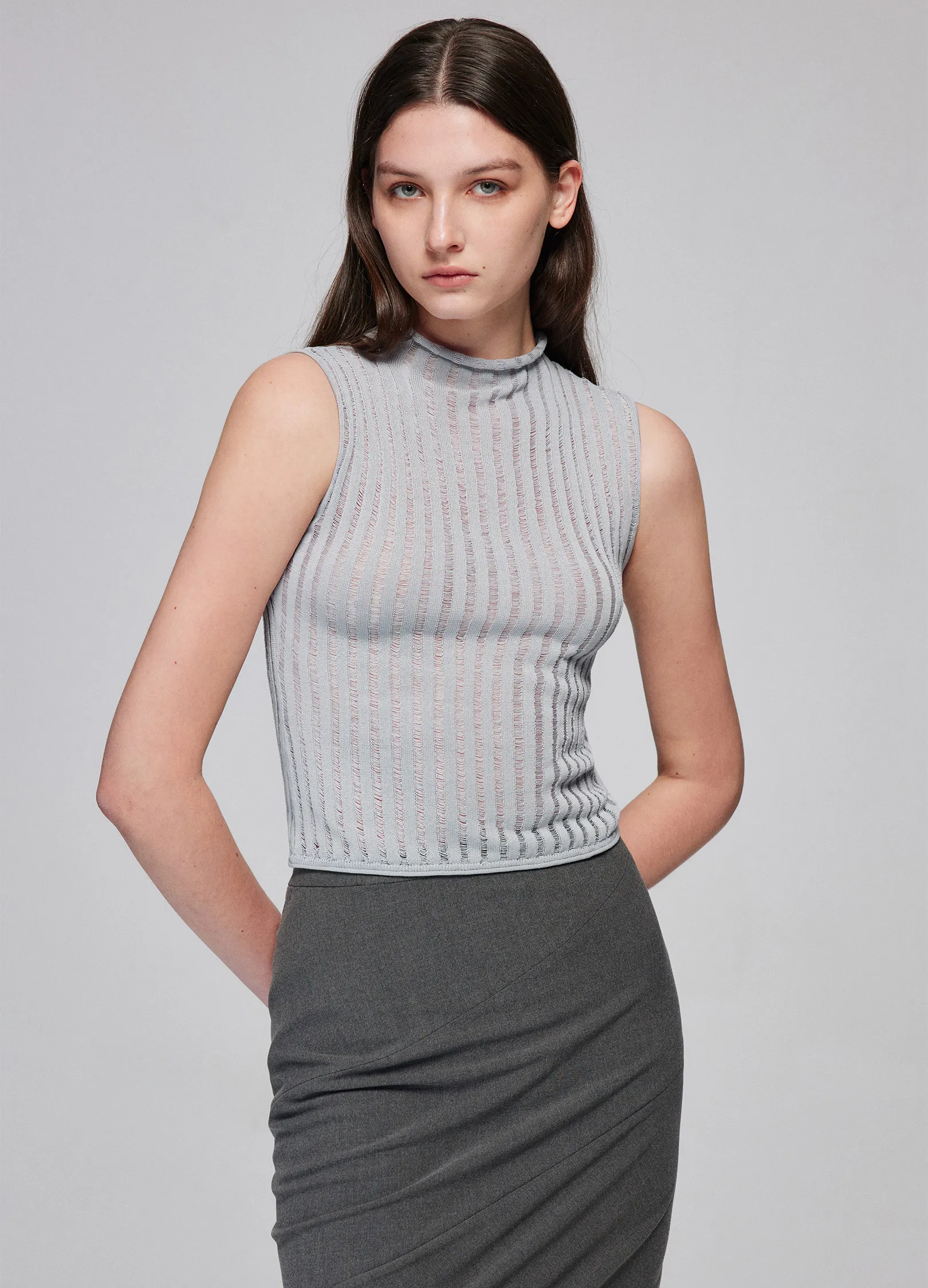 Pinstripe Fitted Top