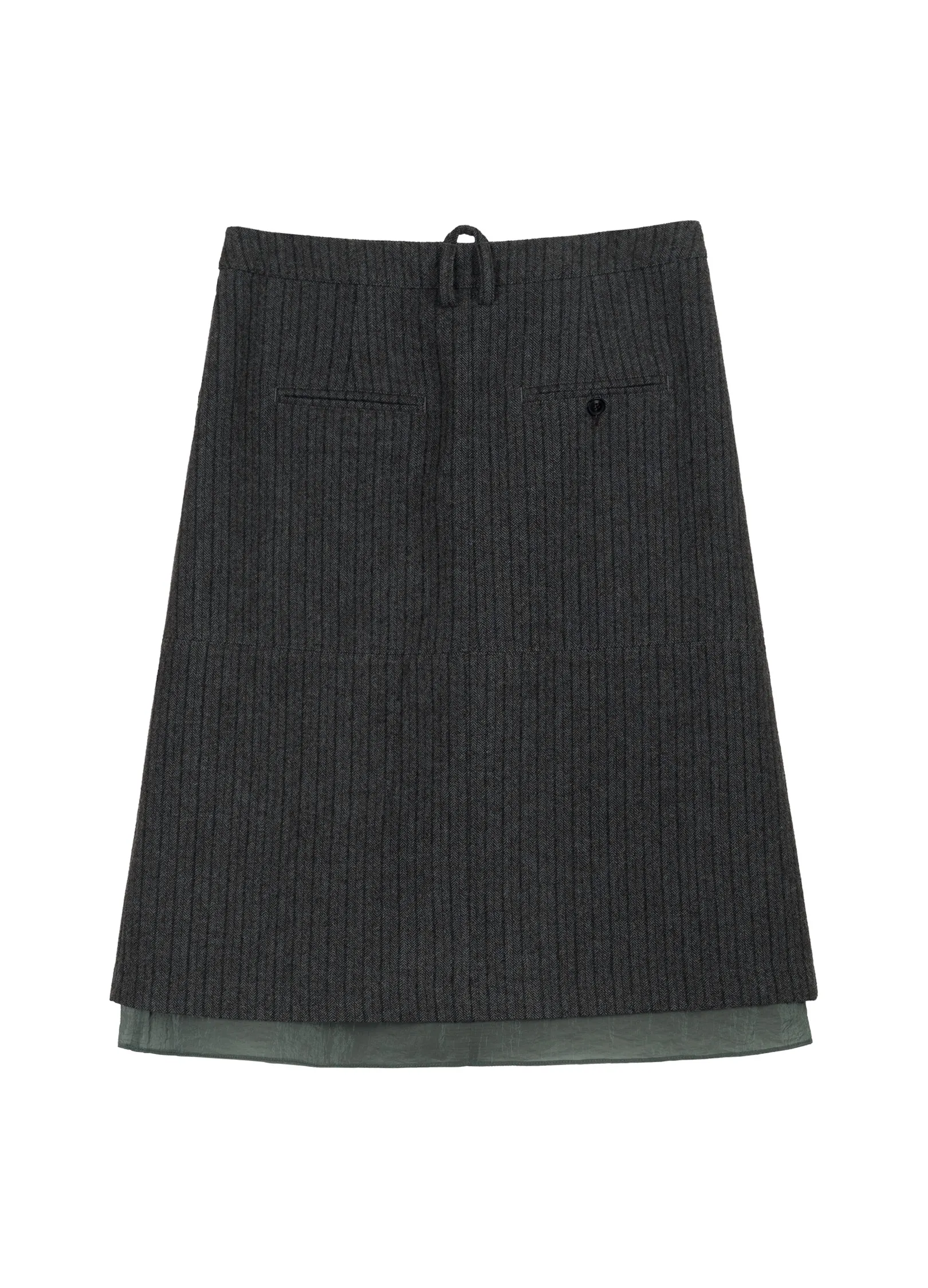 Pinstripe Wool Skirt - Image 13