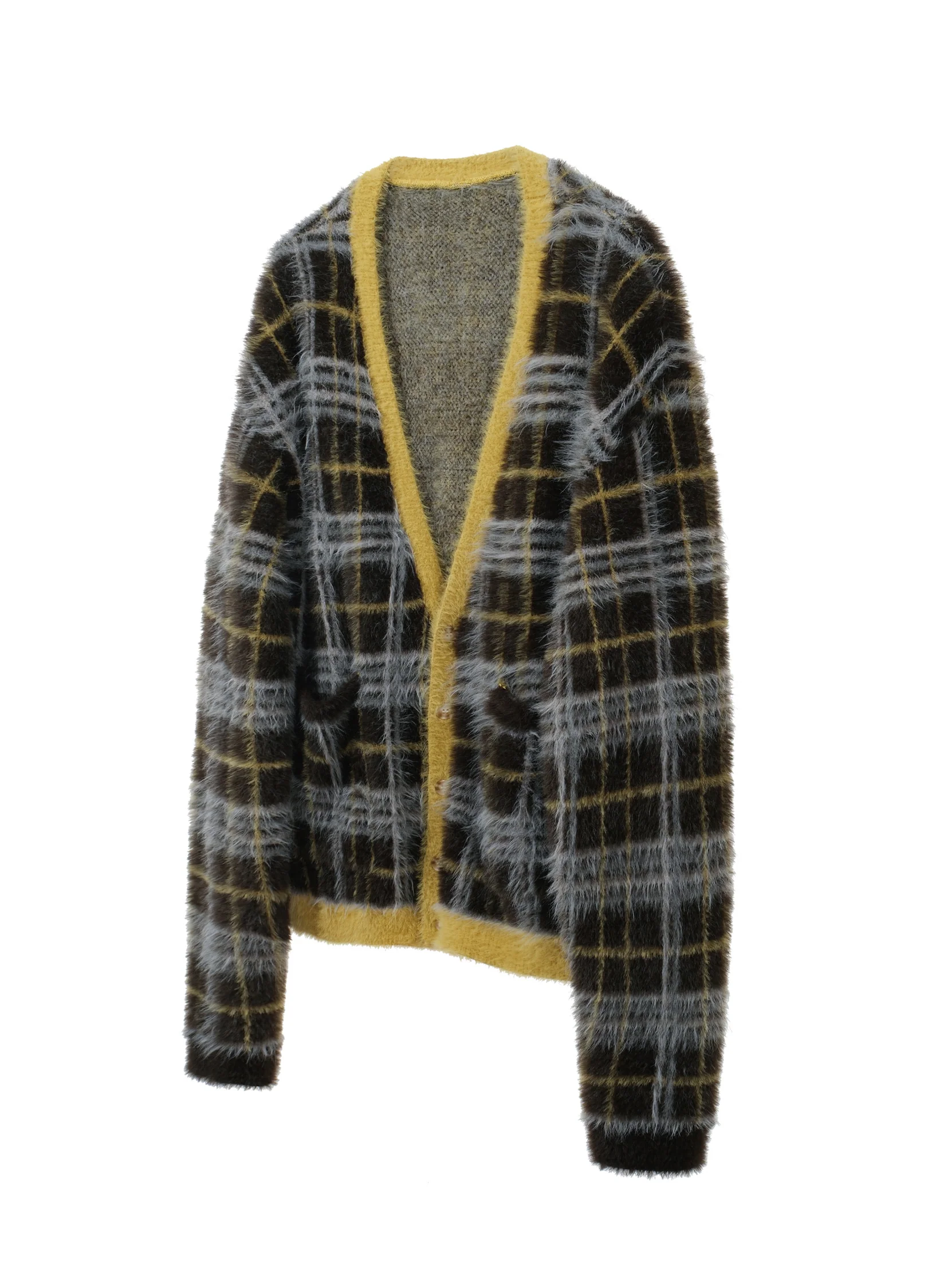 Plaid Knitted Cardigan - Image 13