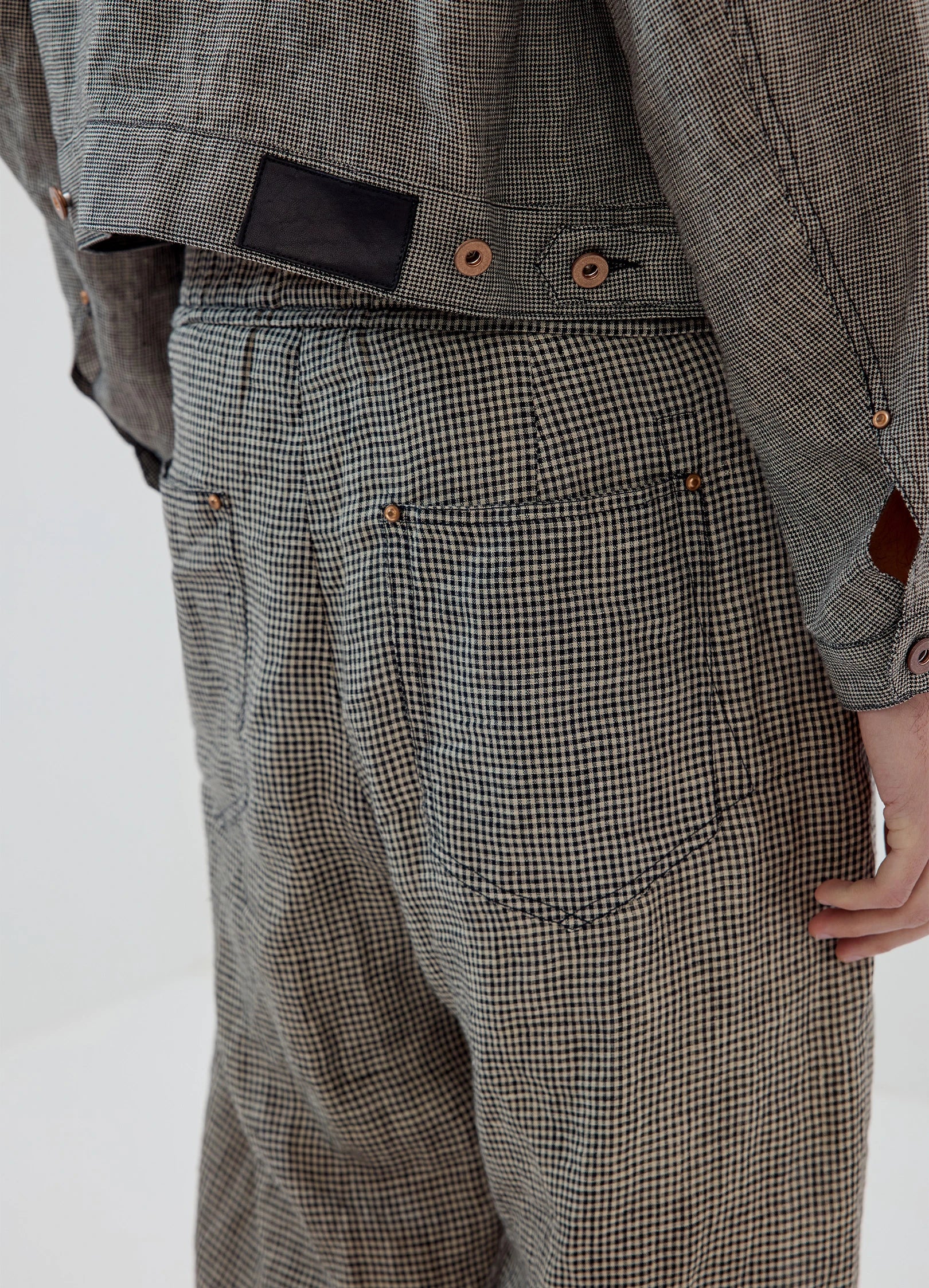 Plaid Linen Trousers - Image 11