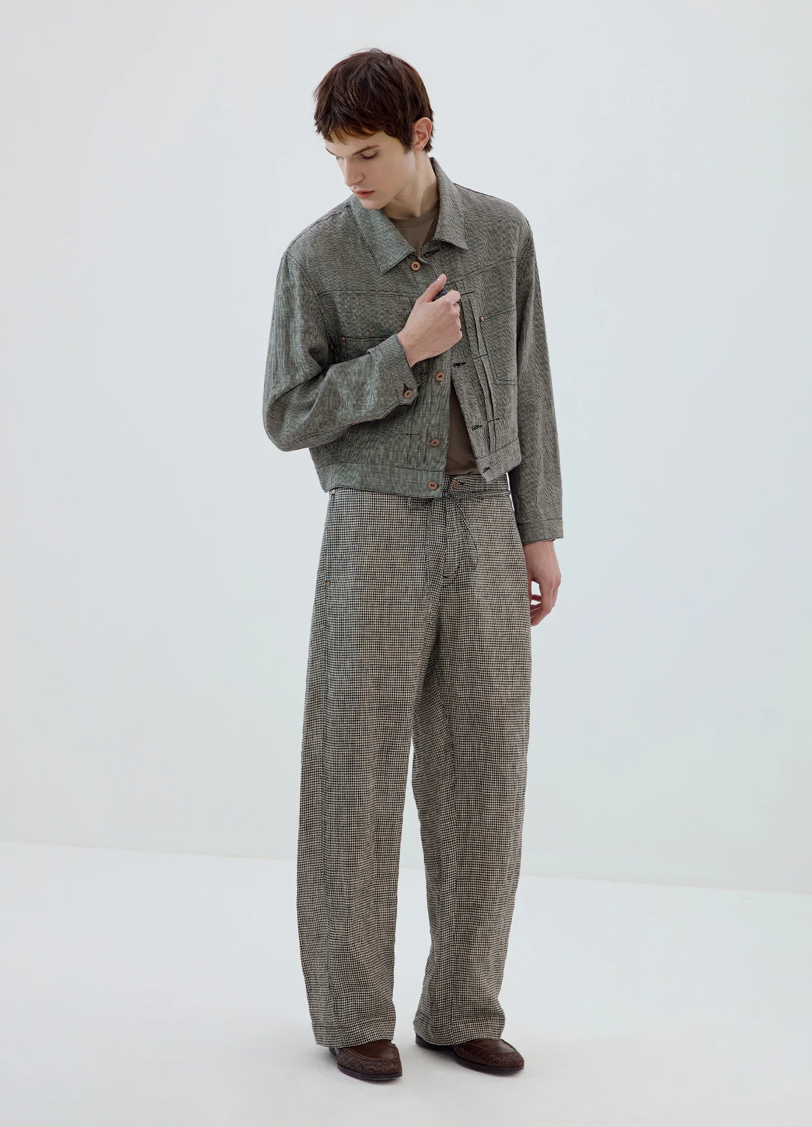 Plaid Linen Trousers - Image 8