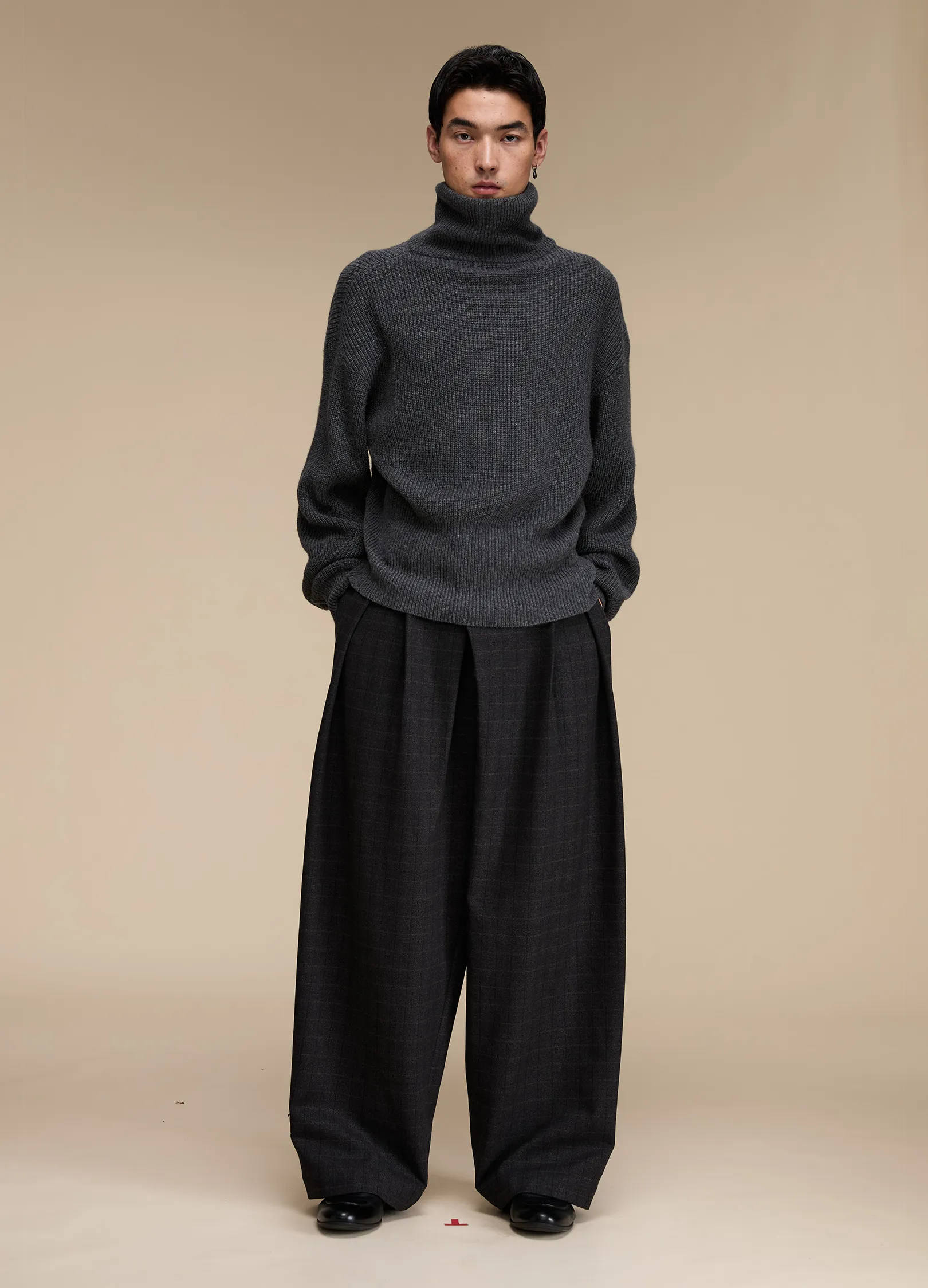 Plaid Wide Suit Trousers - Image 6