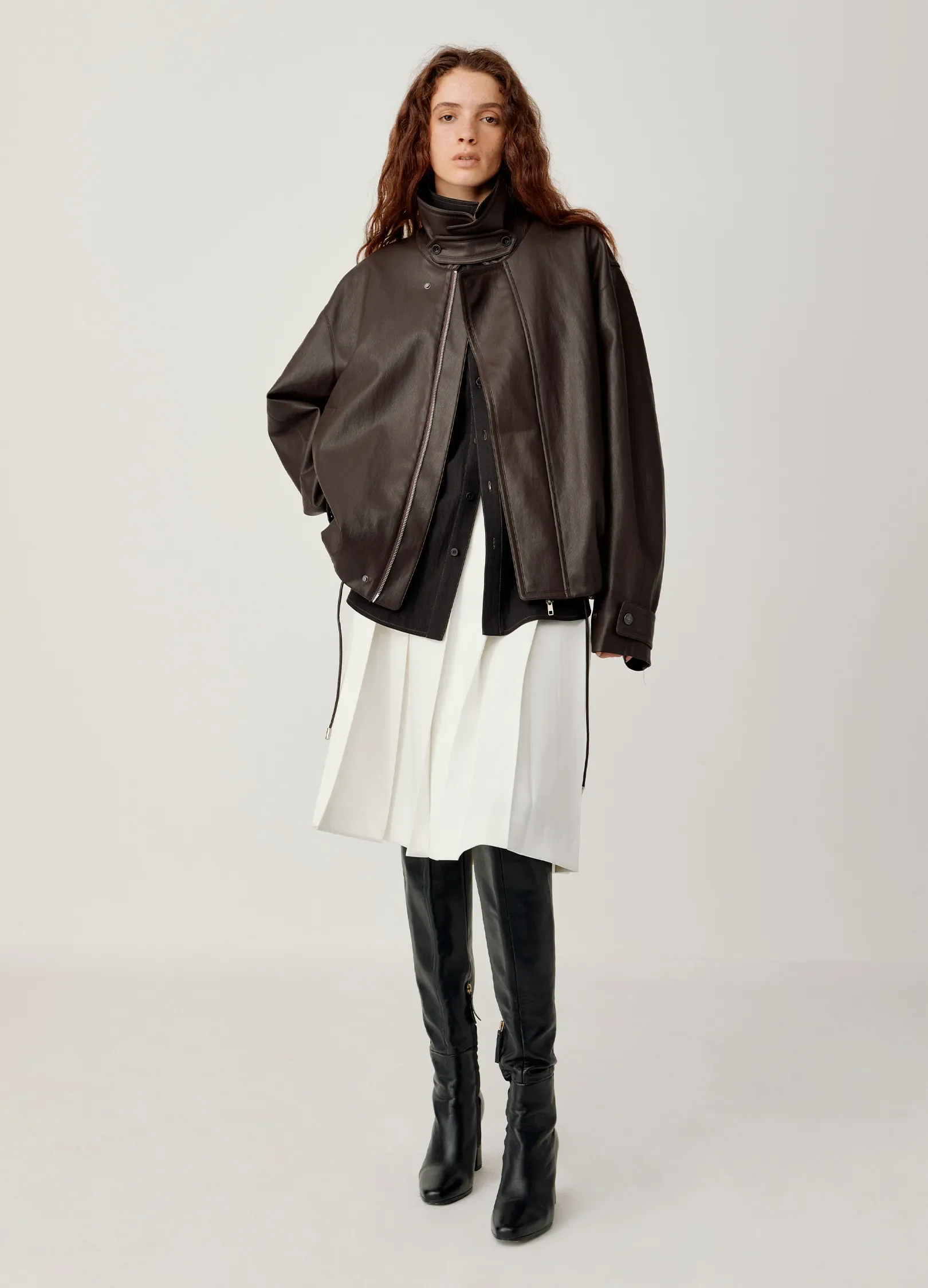 Pleated A-line Skirt