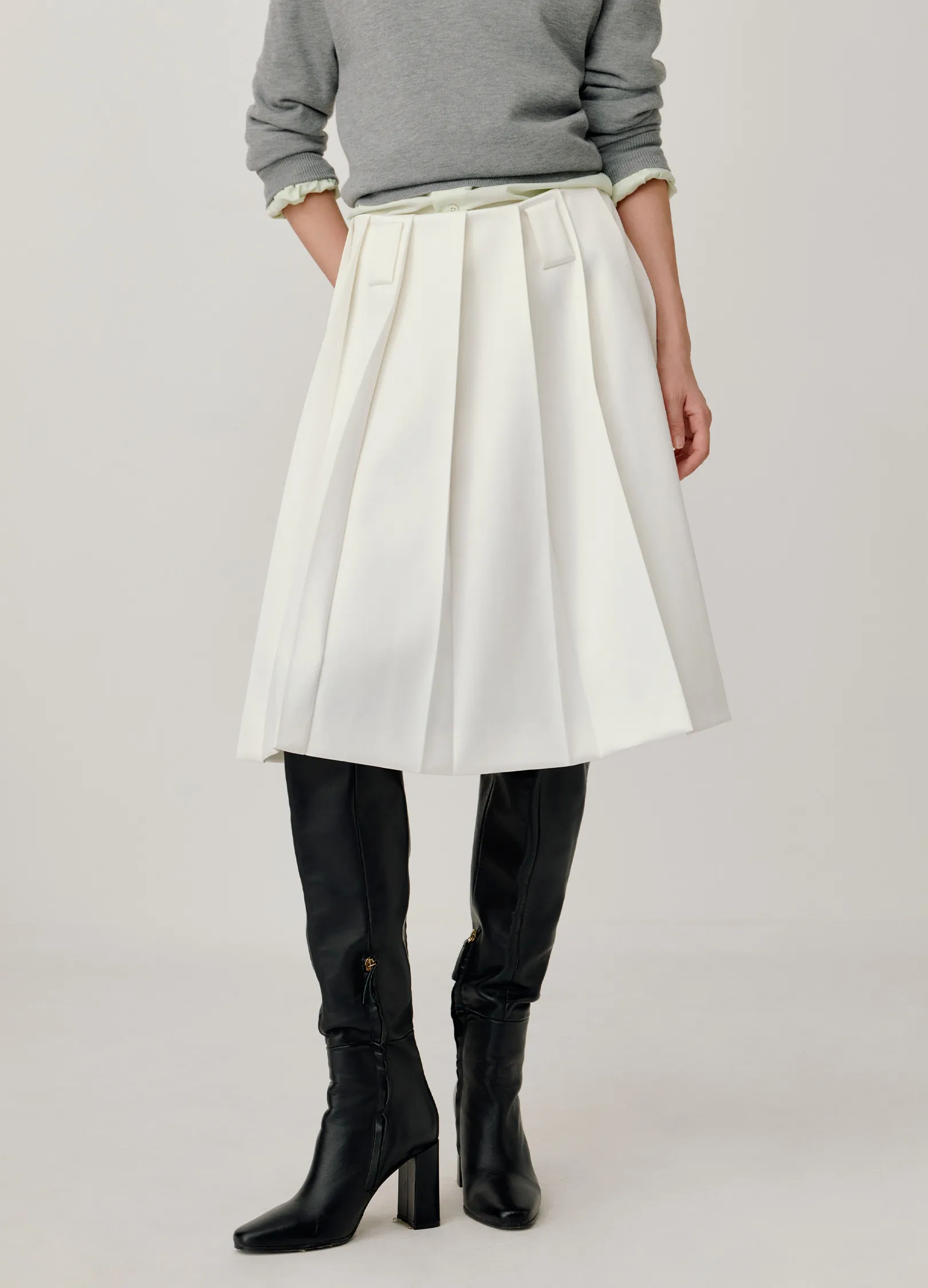 Pleated A-line Skirt - Image 3