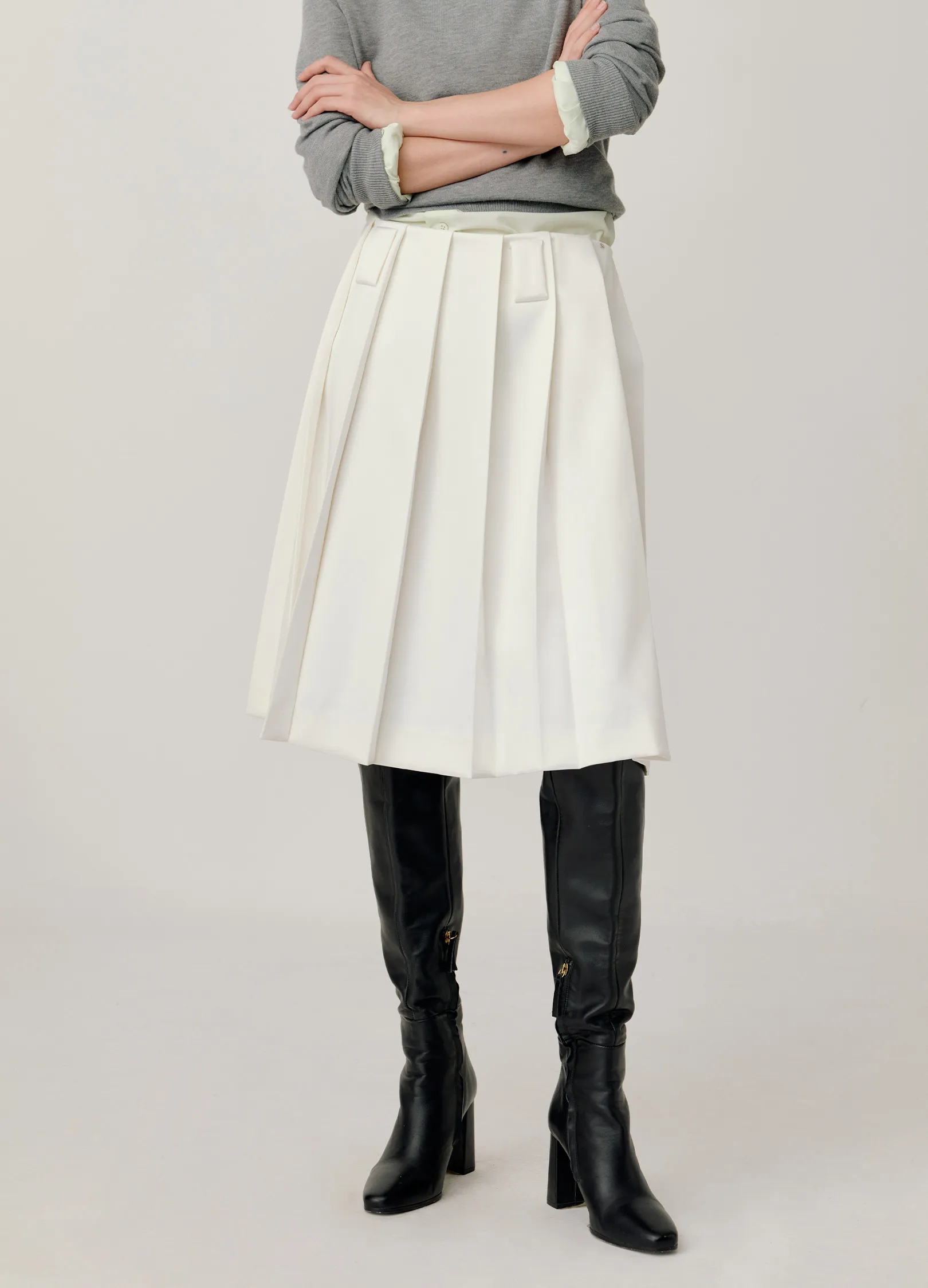 Pleated A-line Skirt - Image 4
