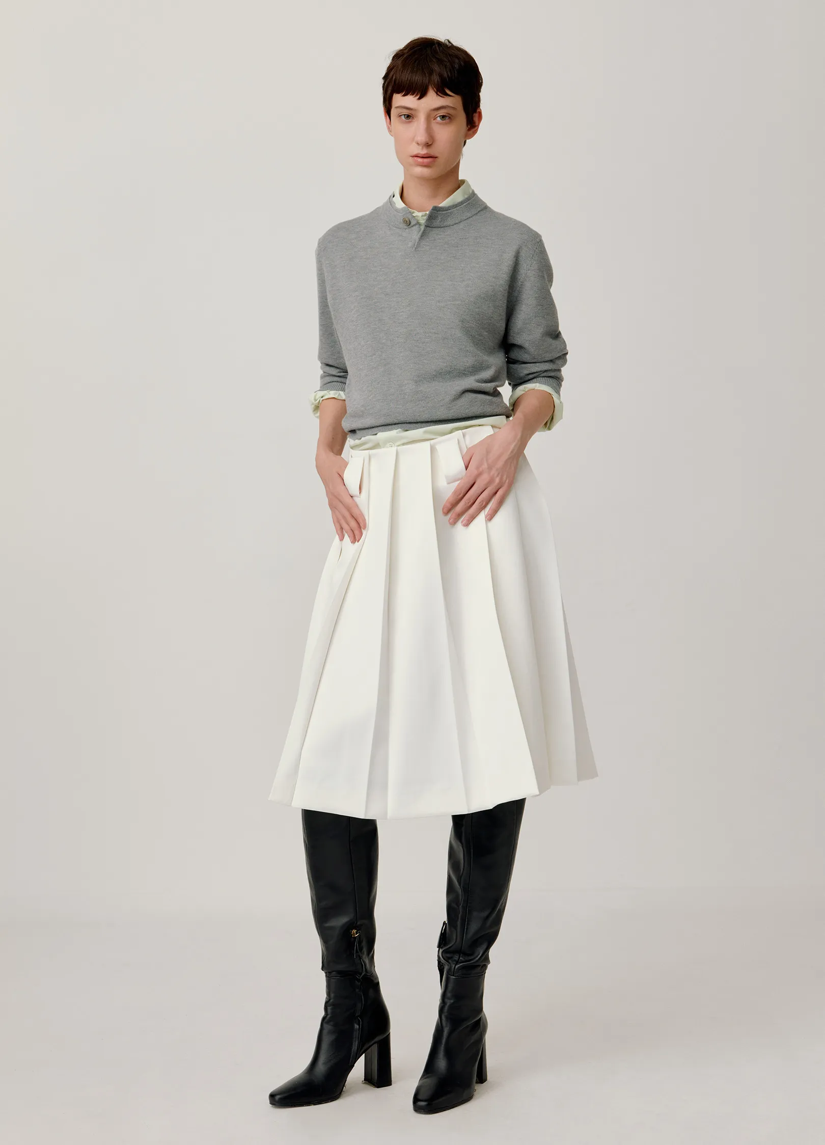 Pleated A-line Skirt - Image 7