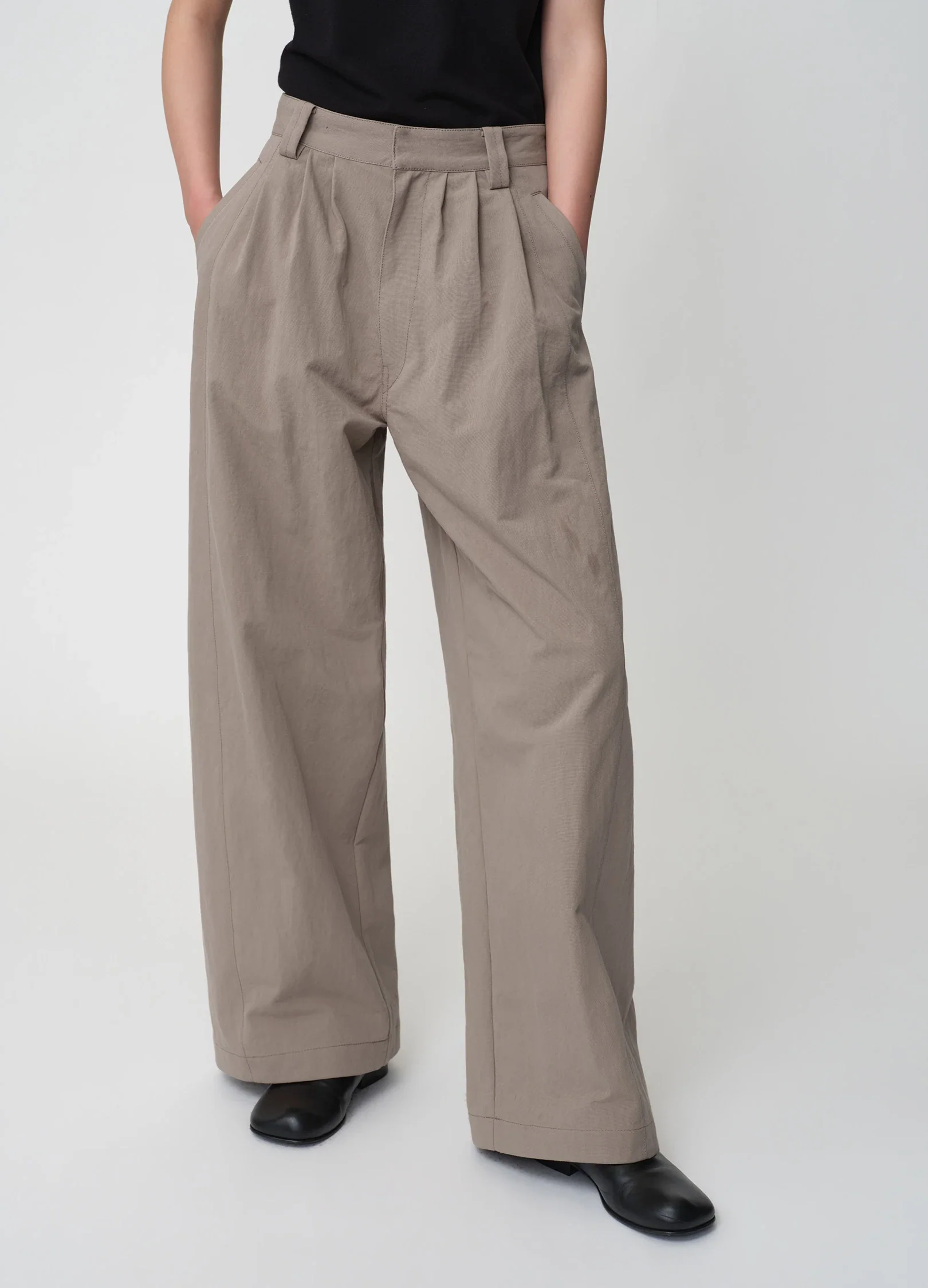 Pleated Cotton Trousers - Image 4