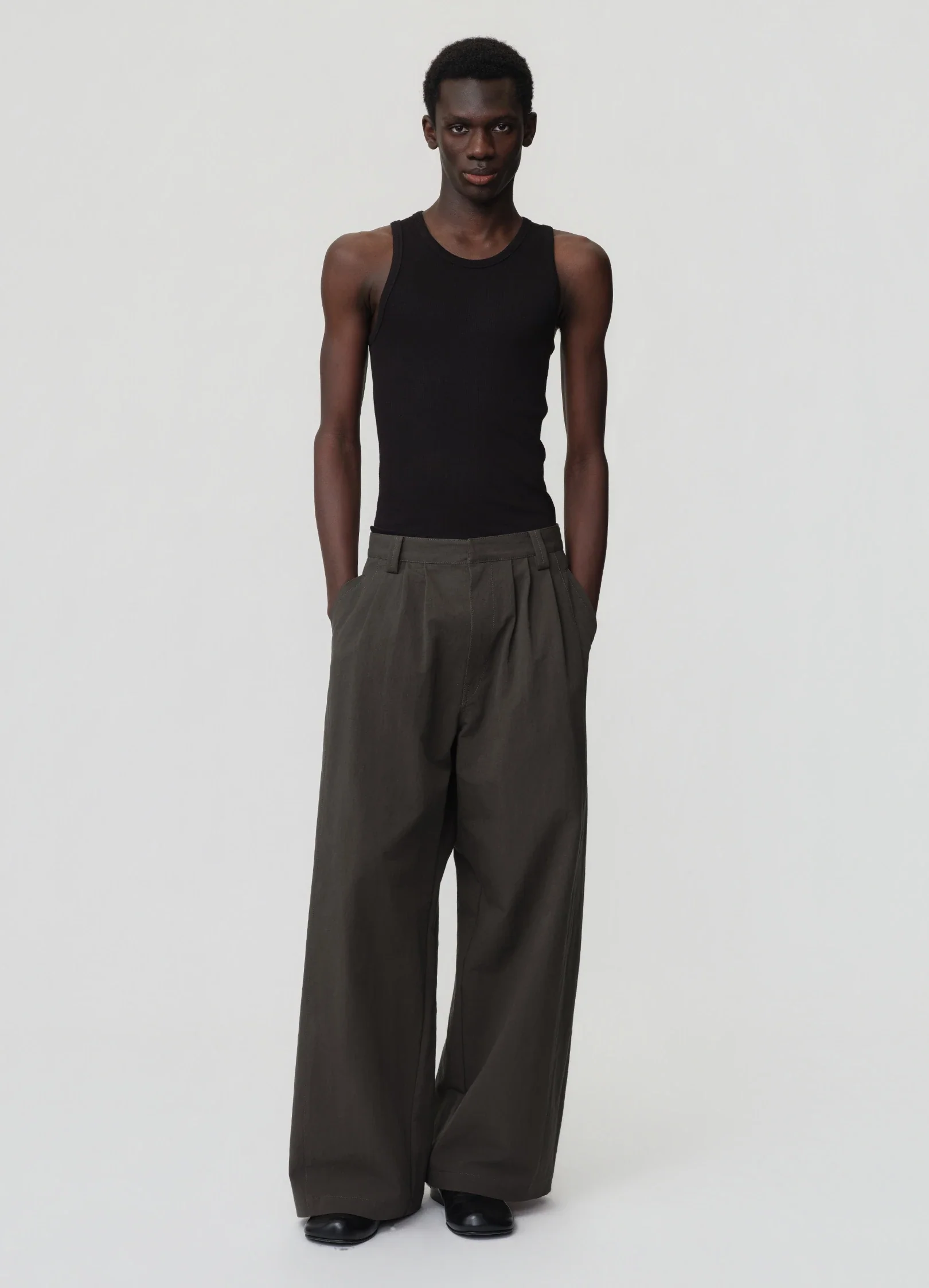 Pleated Cotton Trousers - Image 5