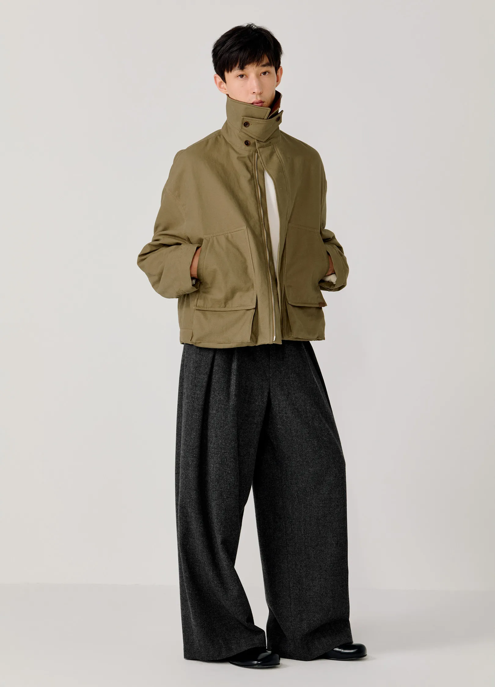 Pleated Knit Trousers - Image 2