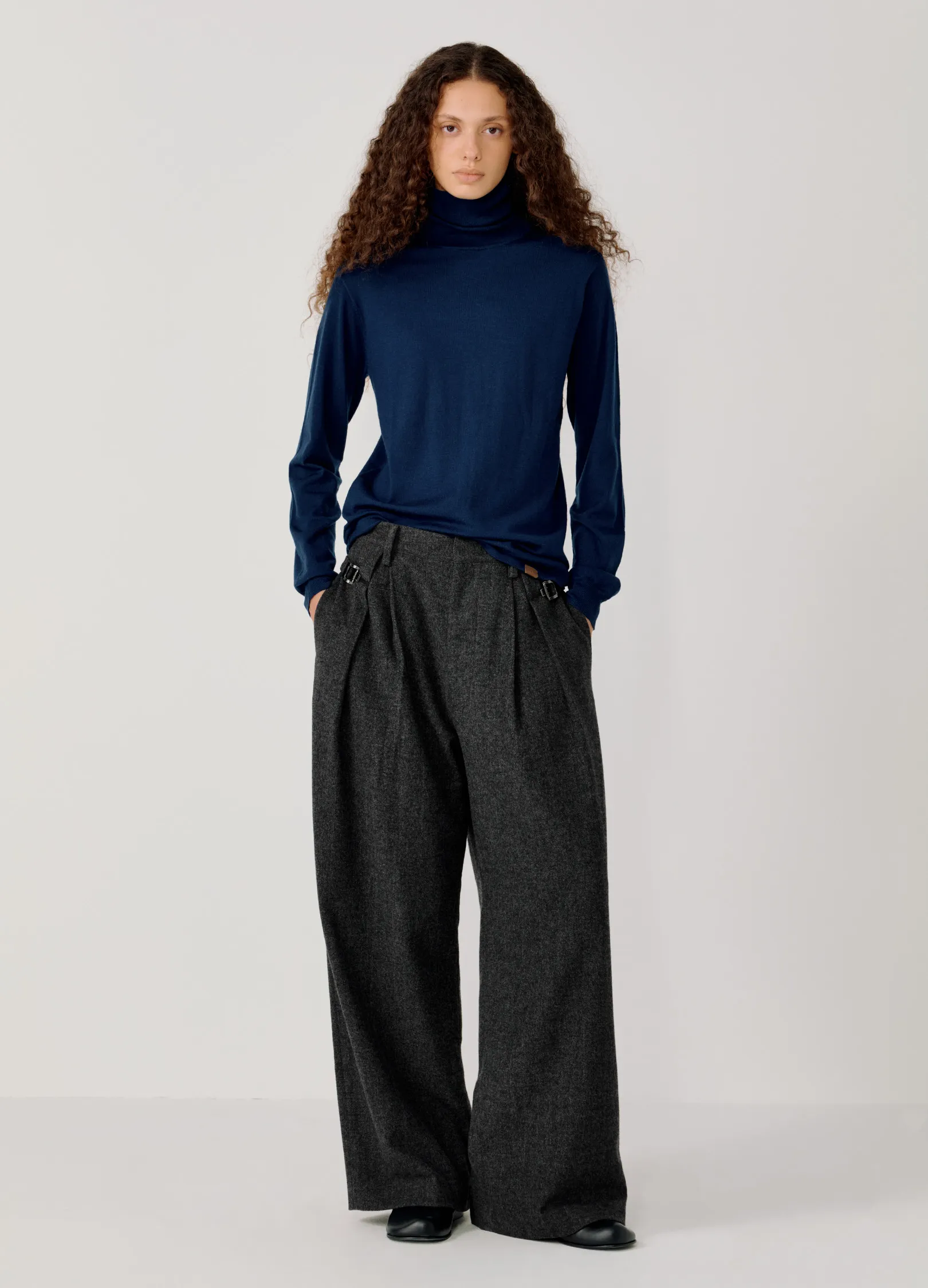 Pleated Knit Trousers - Image 3