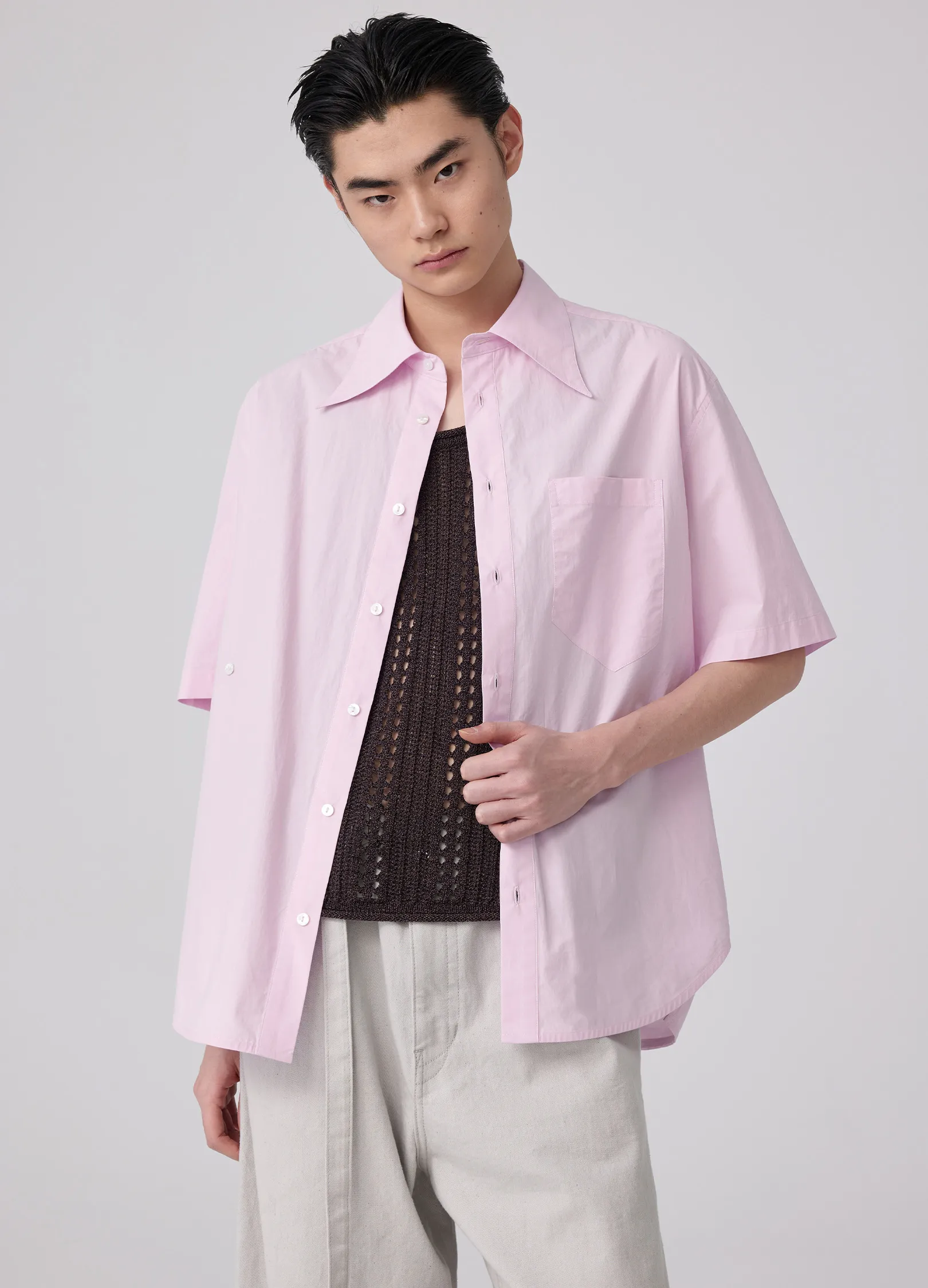 Pointed Collar SS Shirt - Image 3