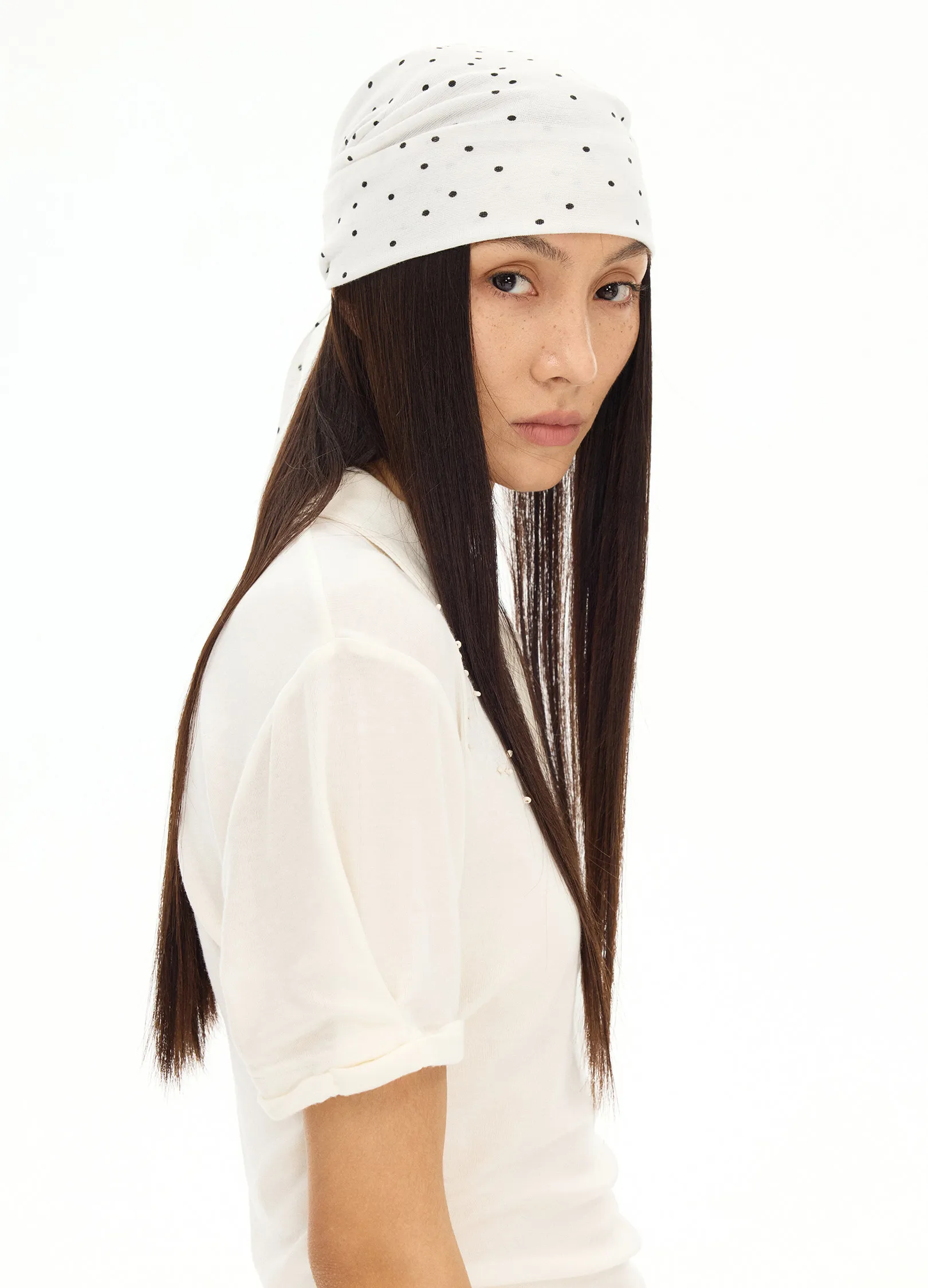 Polka Dot Knitted Bandana - Image 4