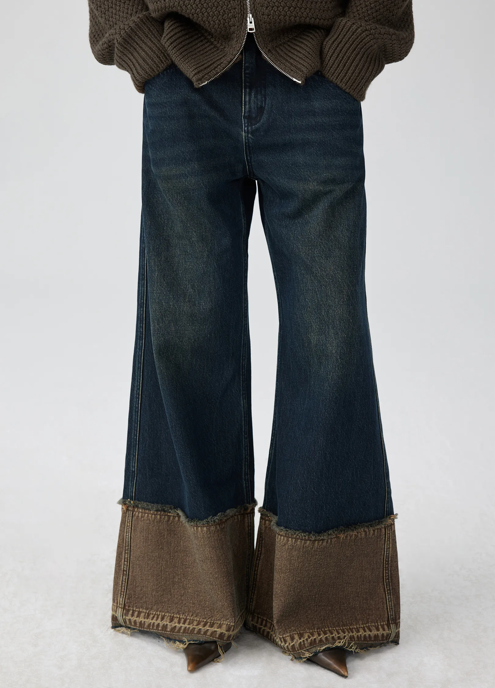 Raw Edge Cuff Denim - Image 4