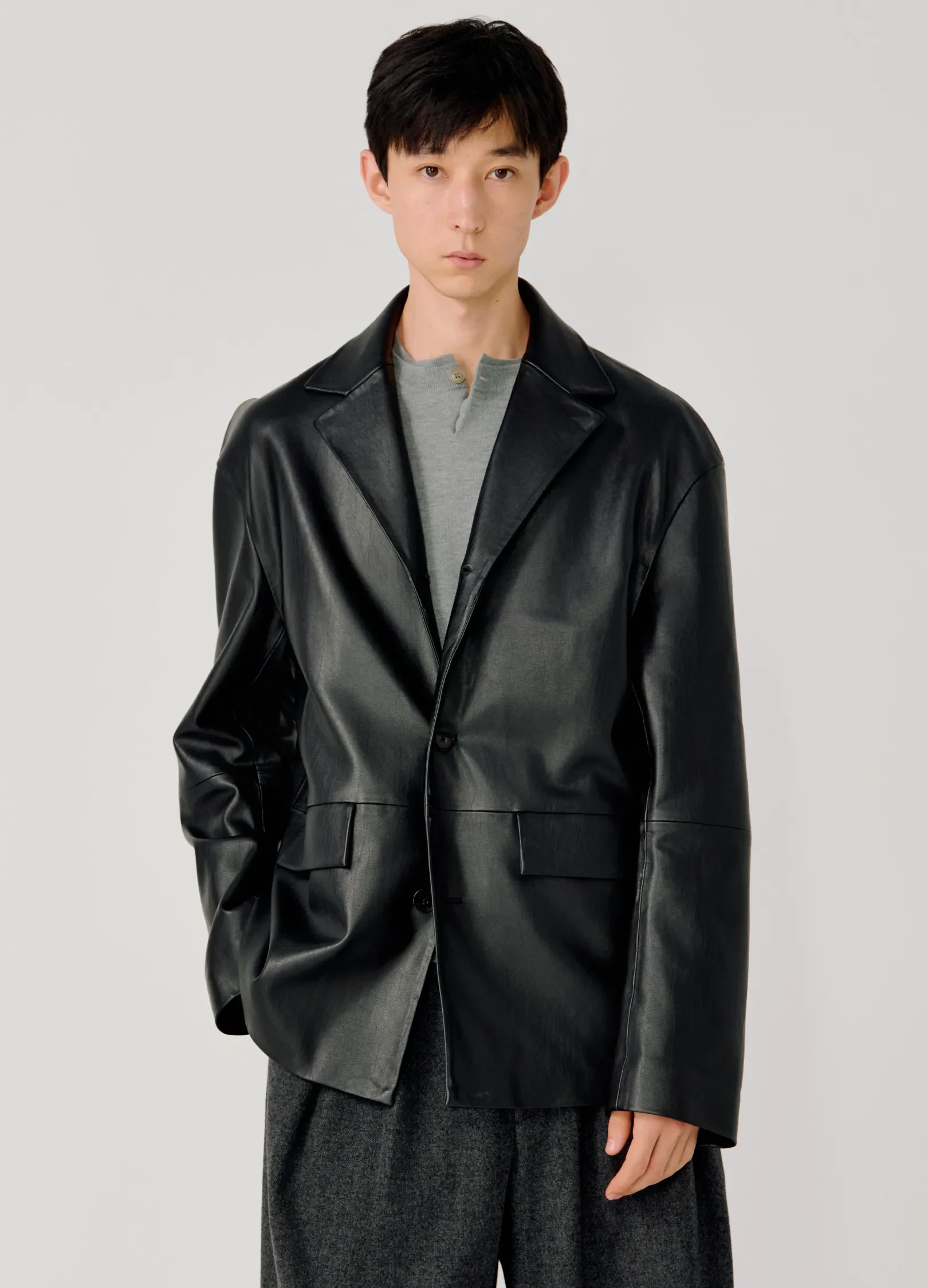 Retro Leather Blazer