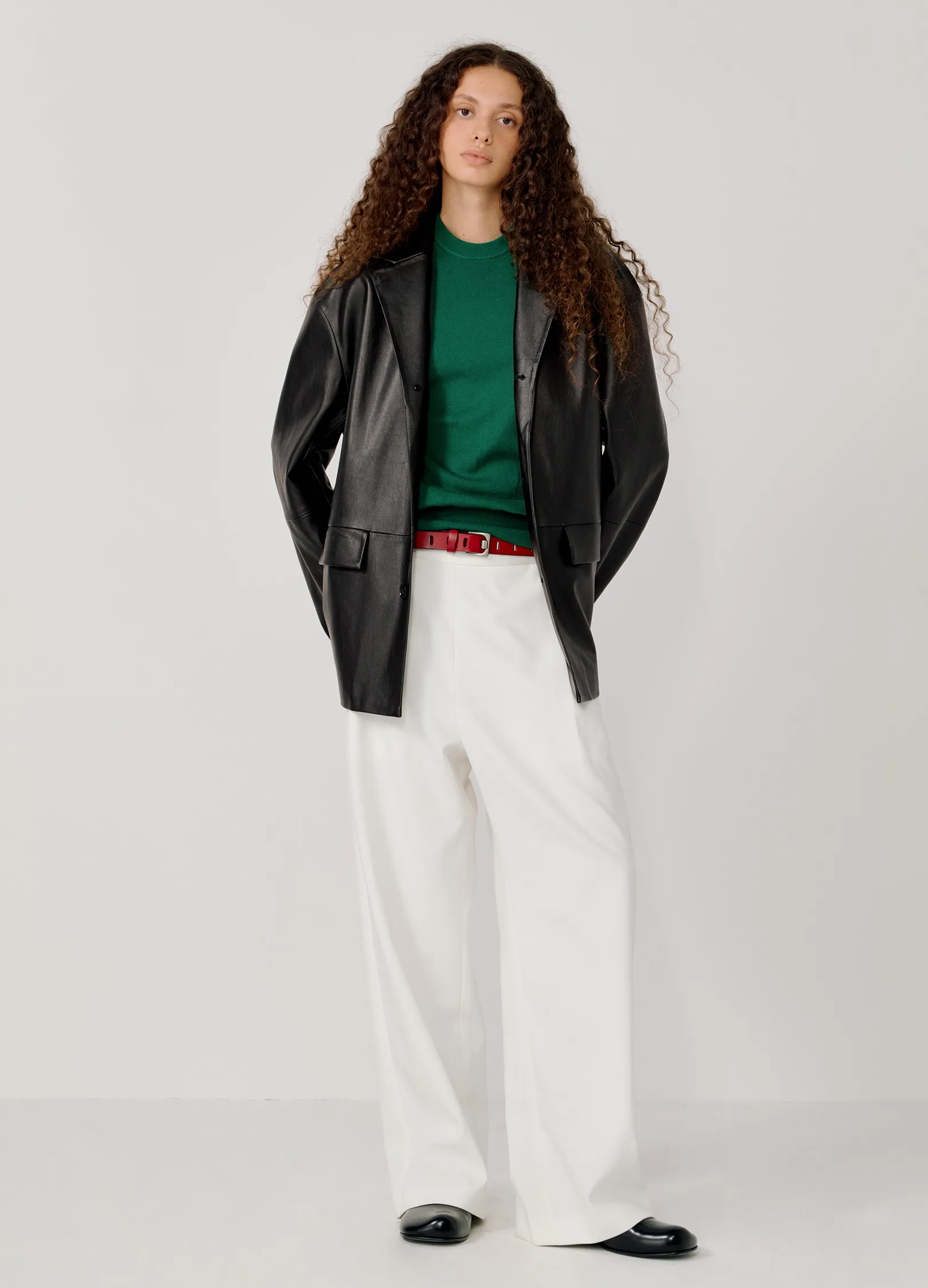 Retro Leather Blazer - Image 6