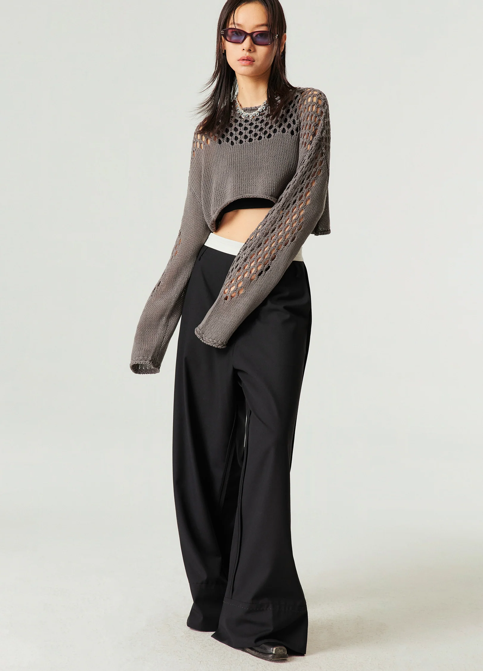 Reverse Seam Wide Leg Trousers - Image 11