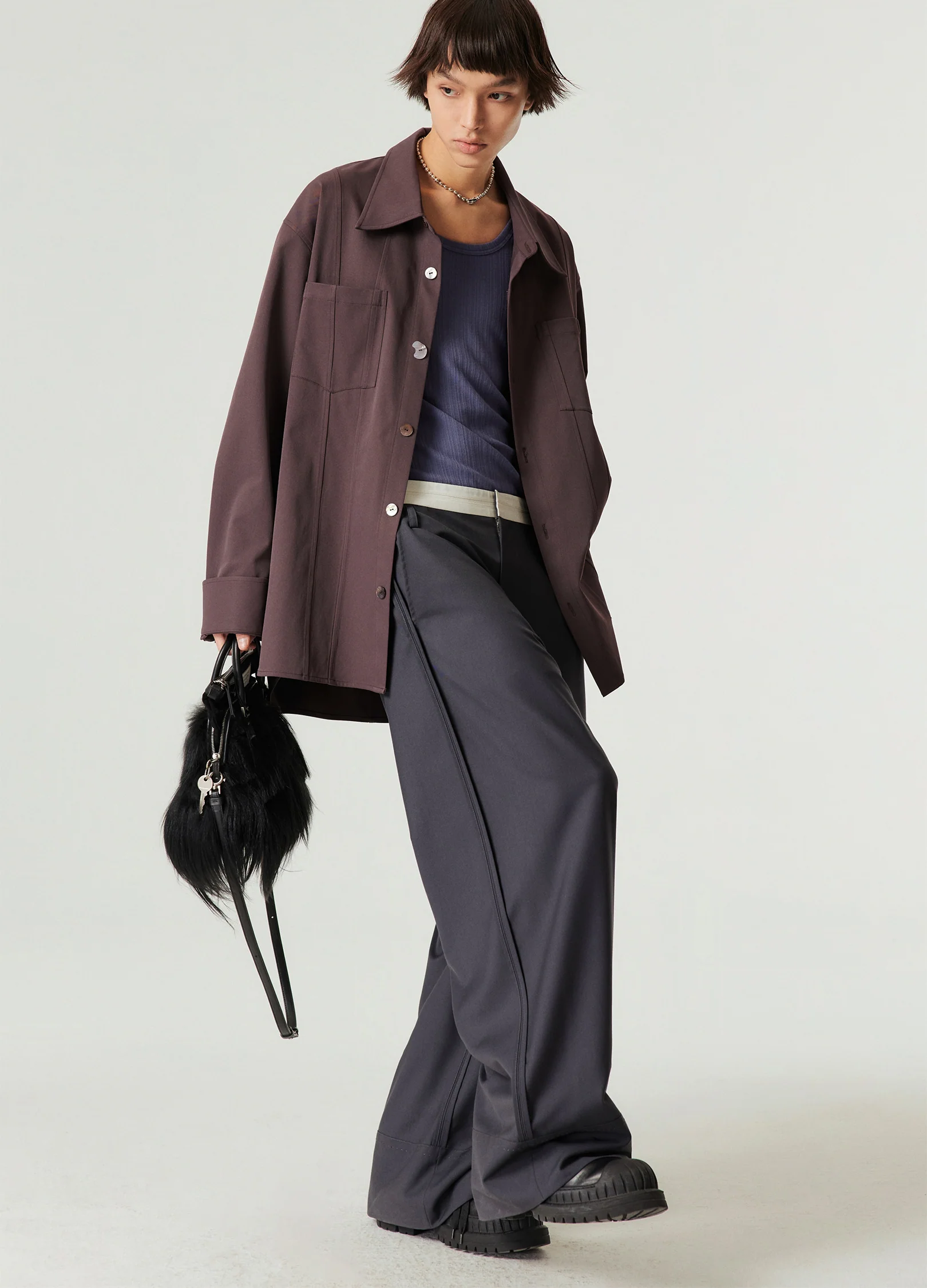 Reverse Seam Wide Leg Trousers - Image 3