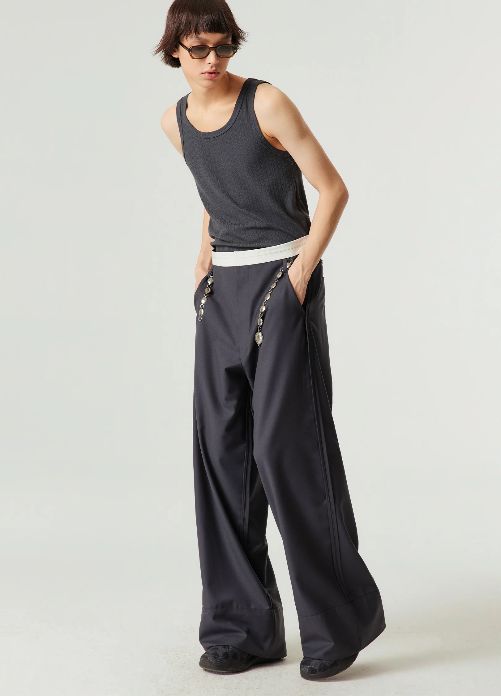 Reverse Seam Wide Leg Trousers - Image 6
