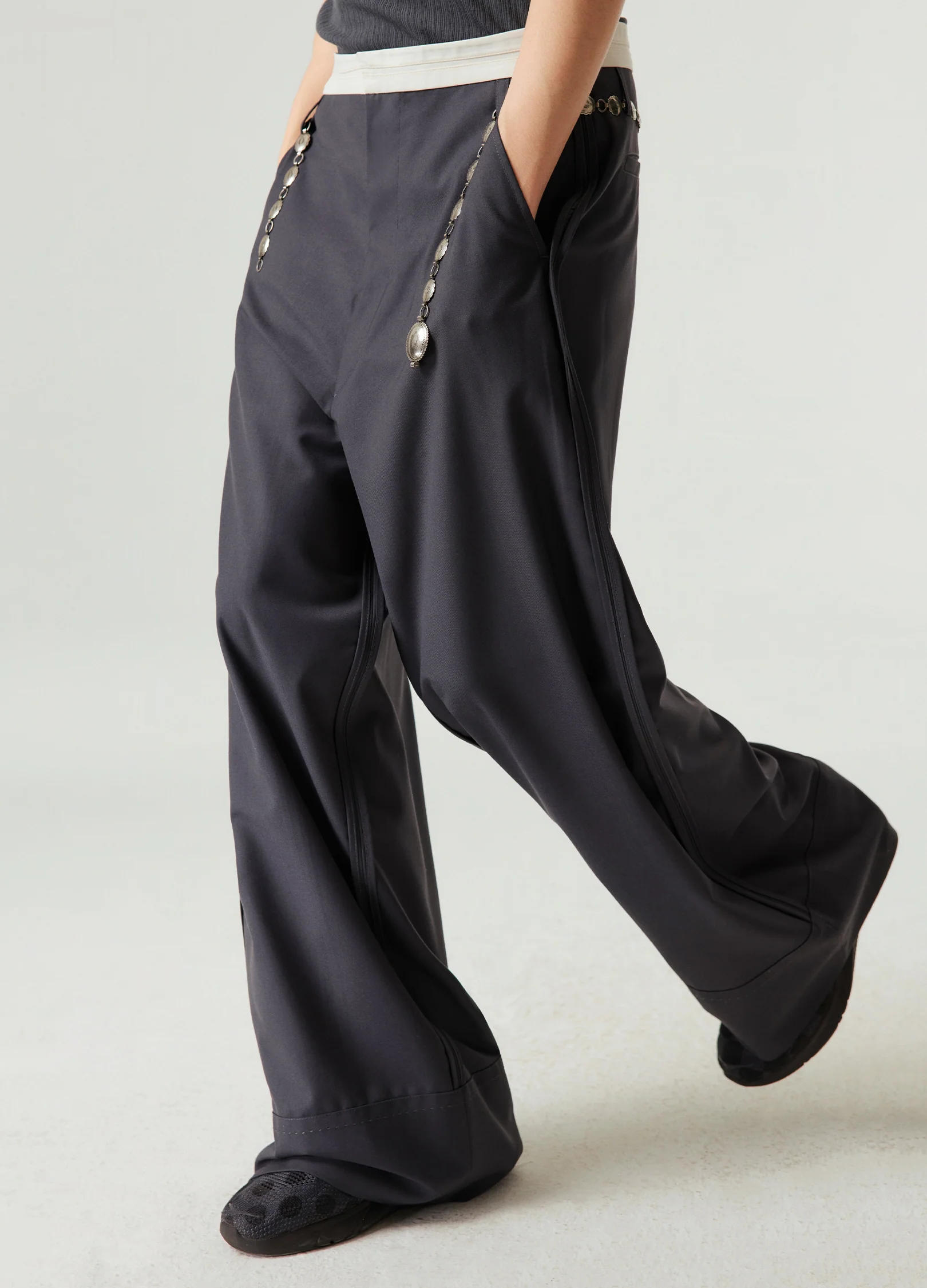 Reverse Seam Wide Leg Trousers - Image 8