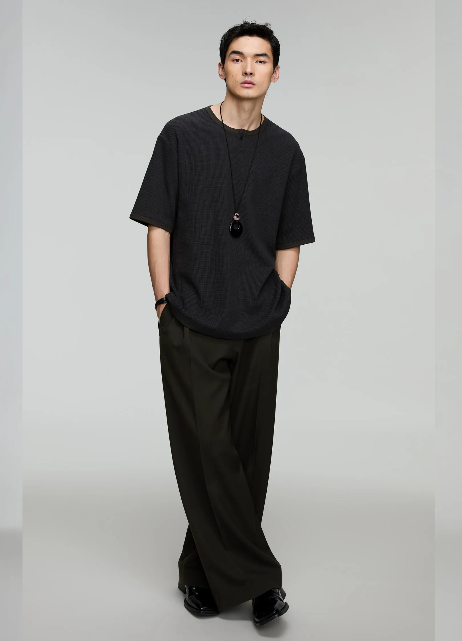 Ribbed Henley Tee - Image 10
