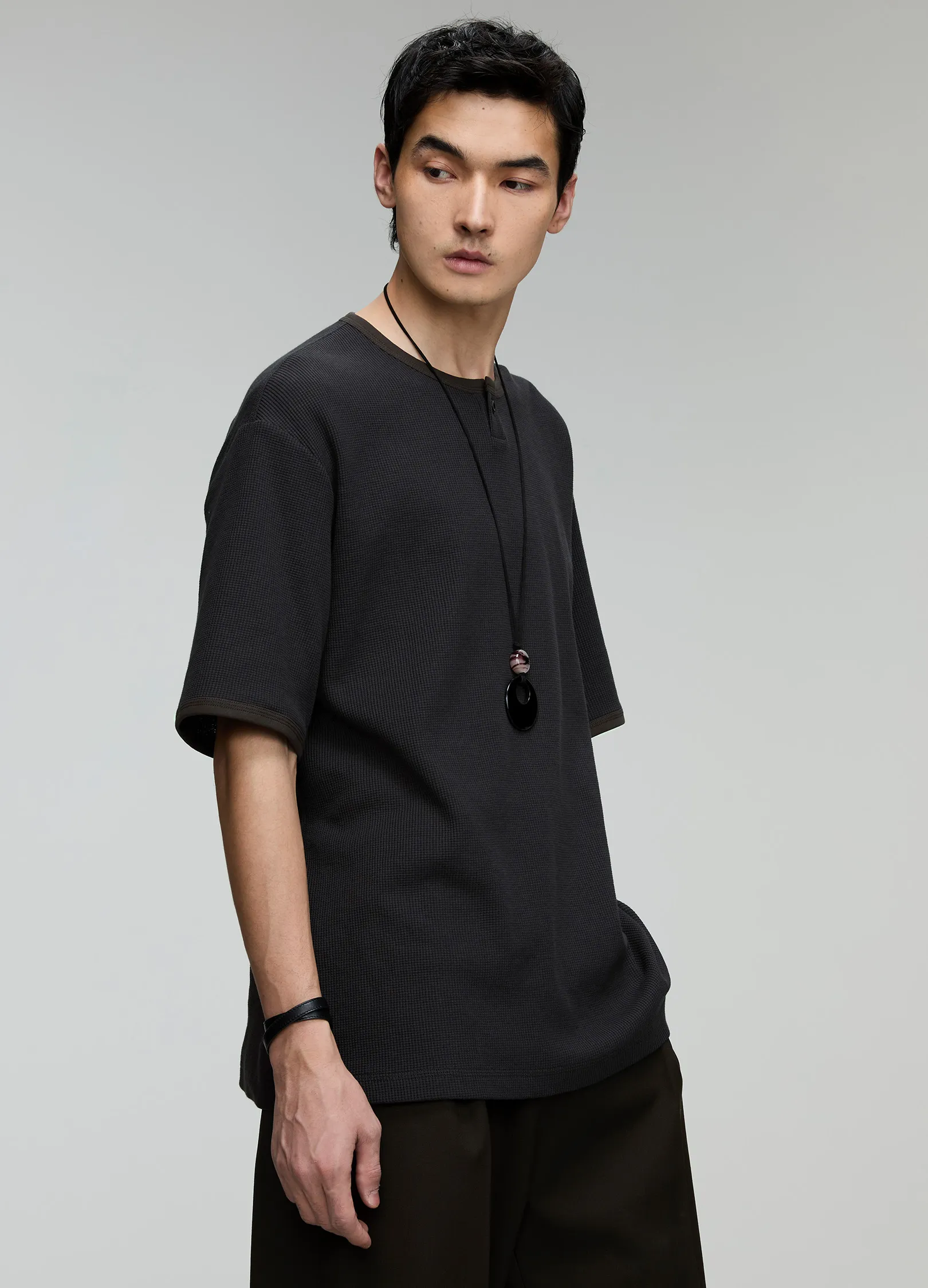 Ribbed Henley Tee - Image 3
