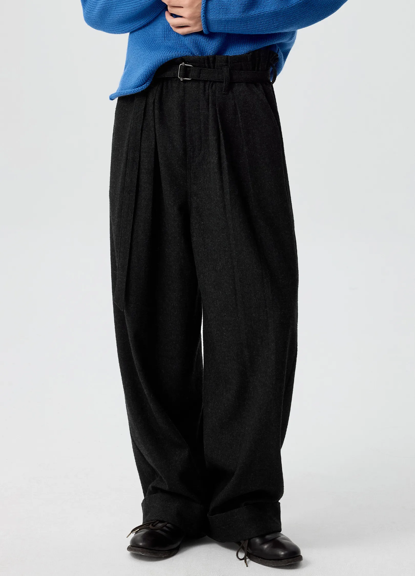 Ruffled Wool Trousers - Image 2