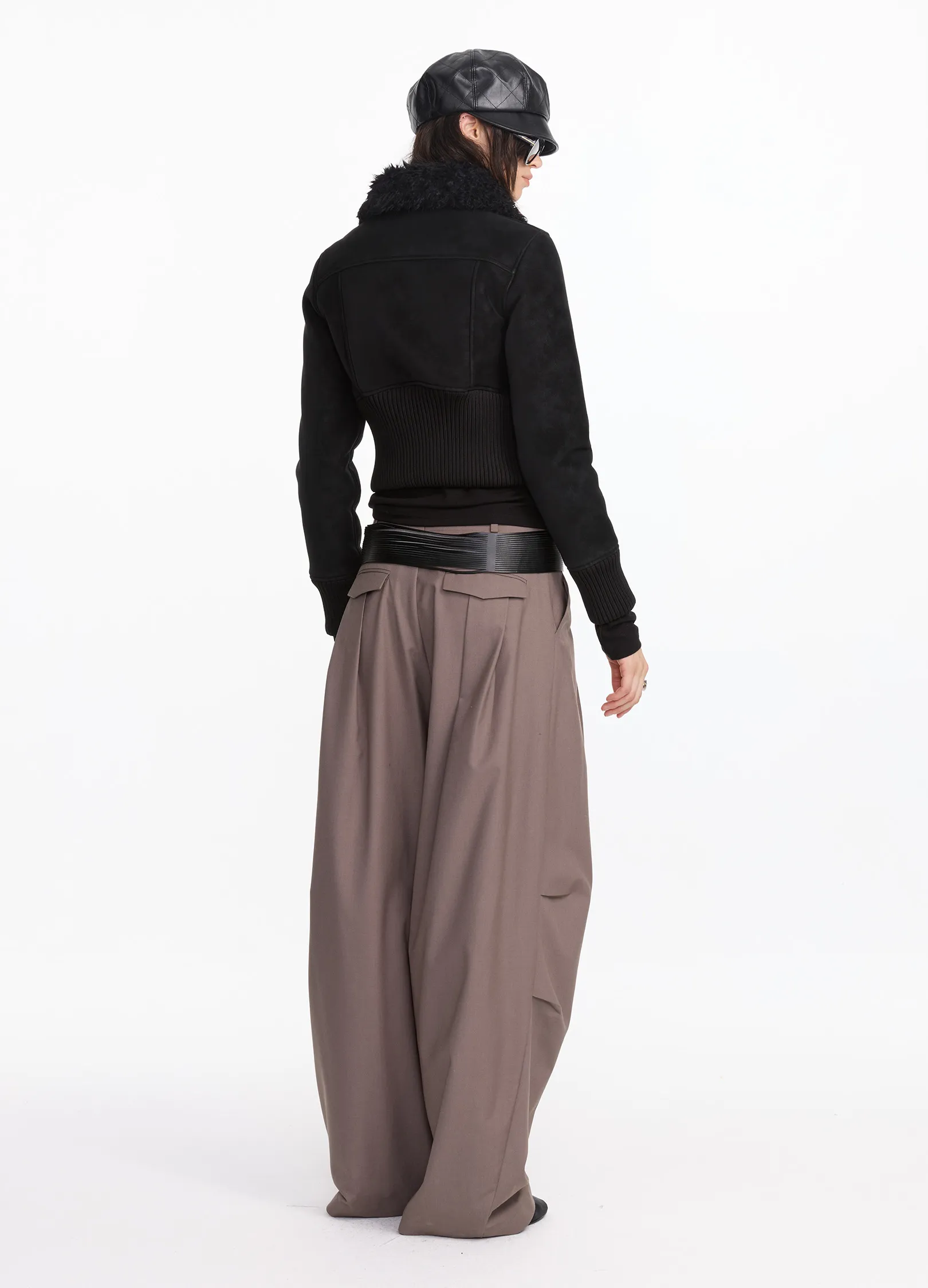 Shearling Cropped Jacket - Image 9