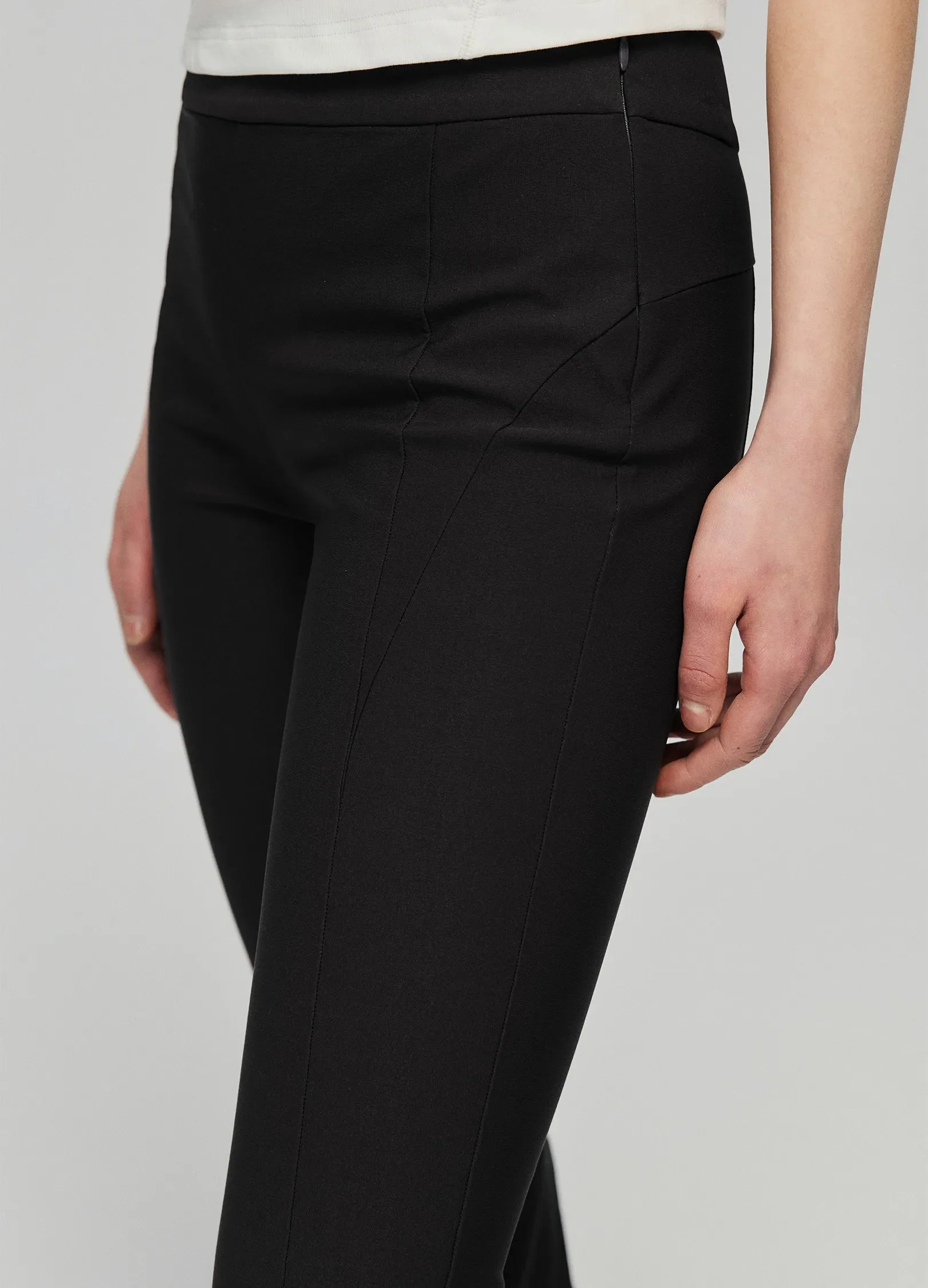 Slim Flared Elastic Trousers - Image 9
