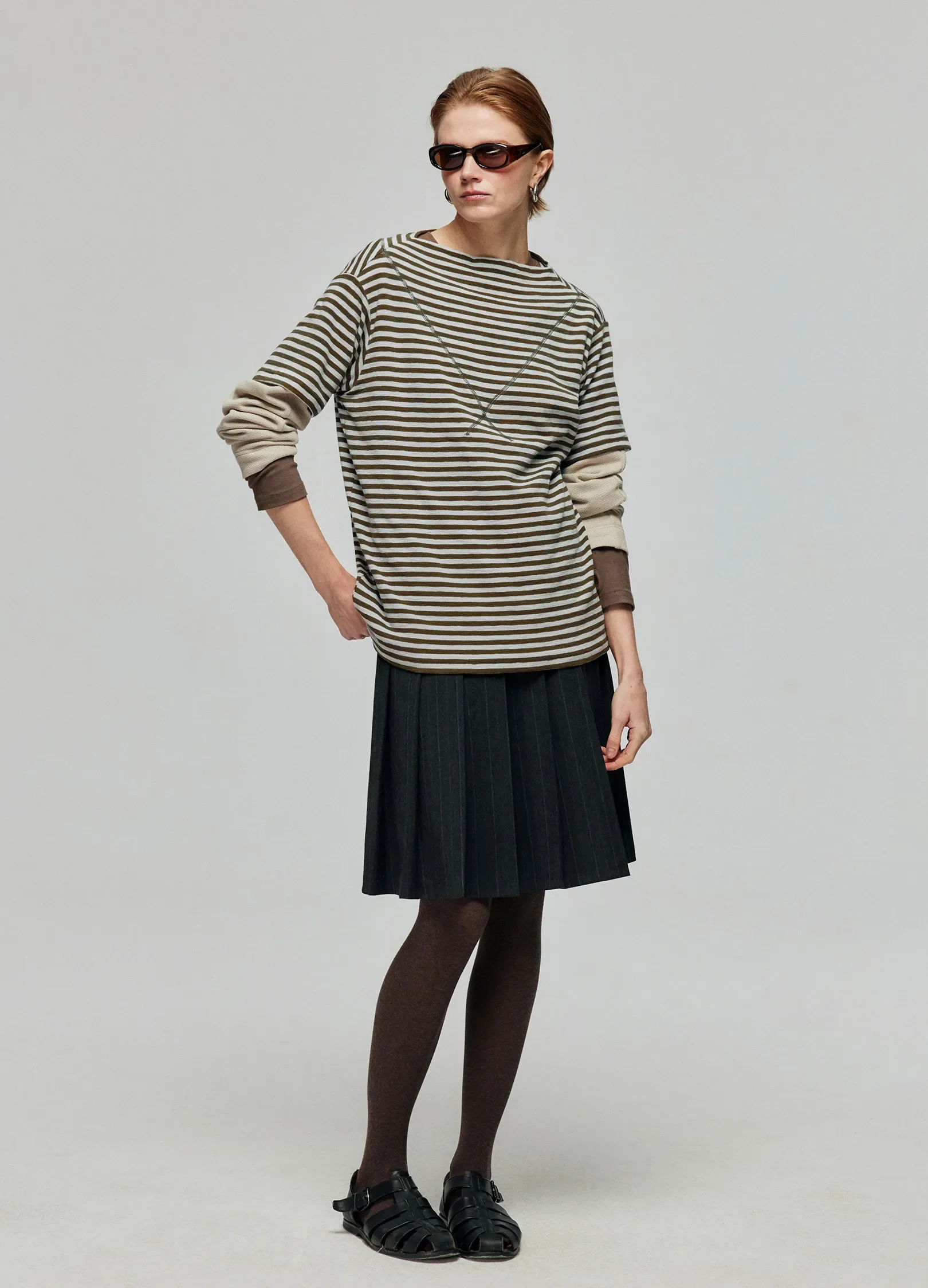 Striped Wide Neck Tee - Image 3