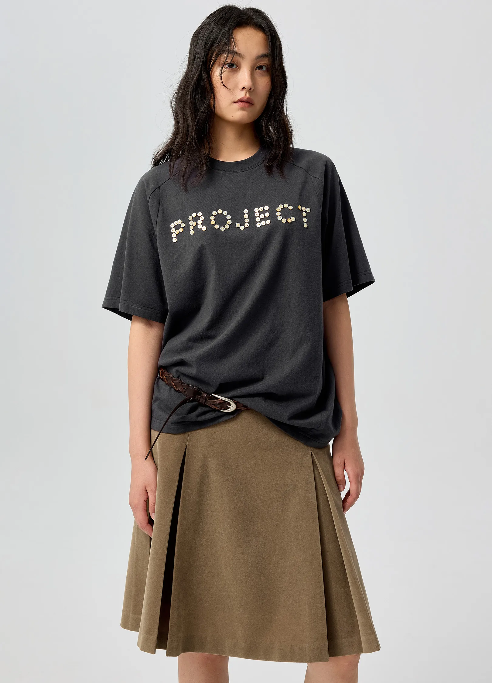 Suede Pleated Skirt - Image 6