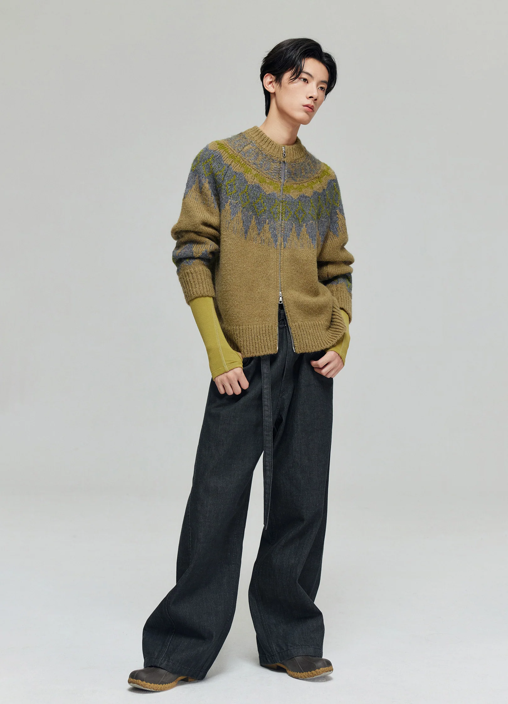 Tartan Wool Zip Sweater - Image 6