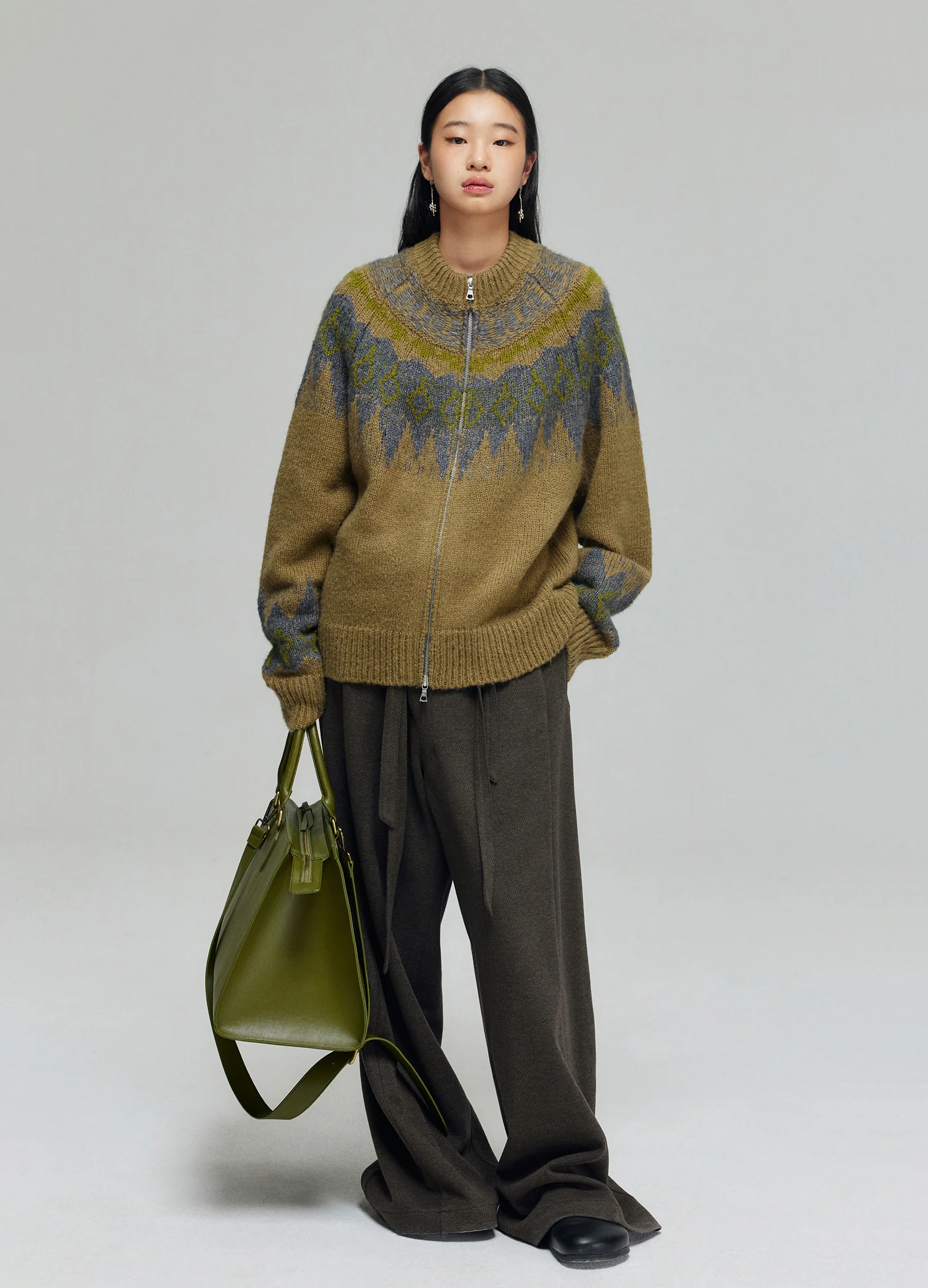 Tartan Wool Zip Sweater - Image 8