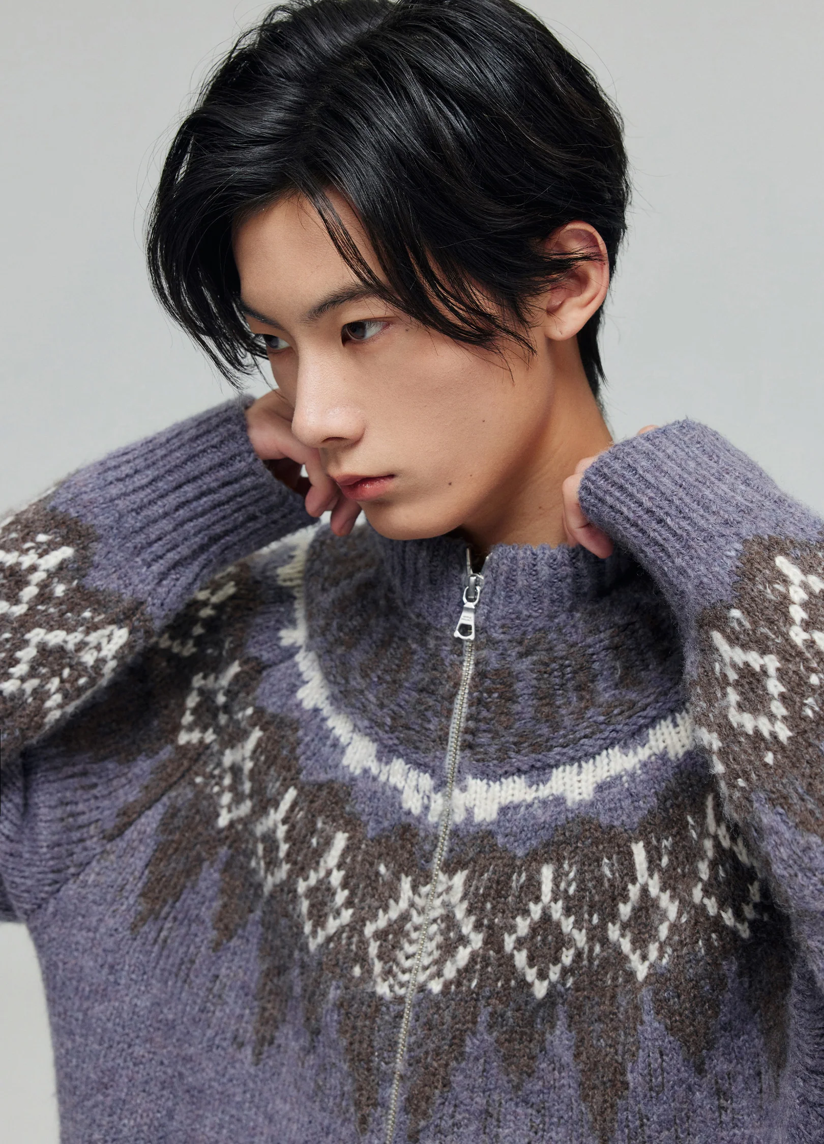 Tartan Wool Zip Sweater - Image 9