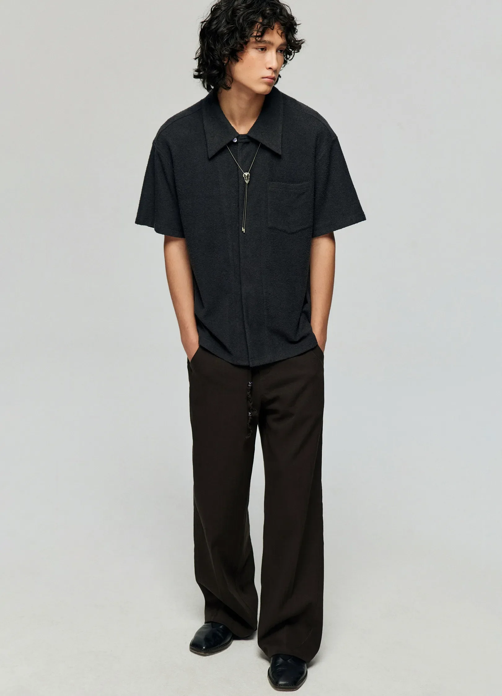 Terrycloth Knit Short Sleeve Shirt - Image 10