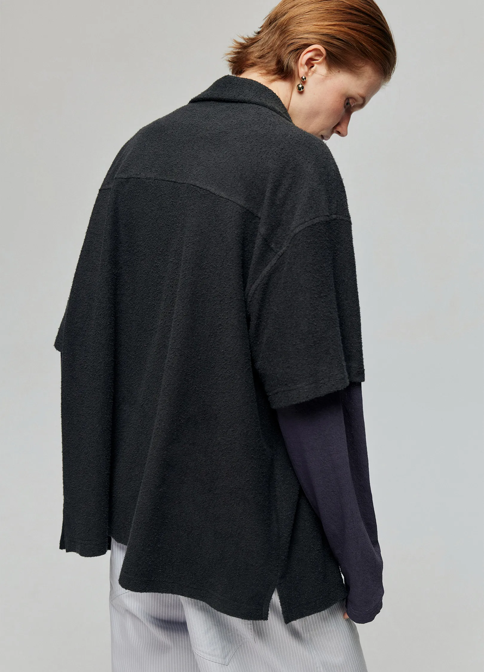 Terrycloth Knit Short Sleeve Shirt - Image 6