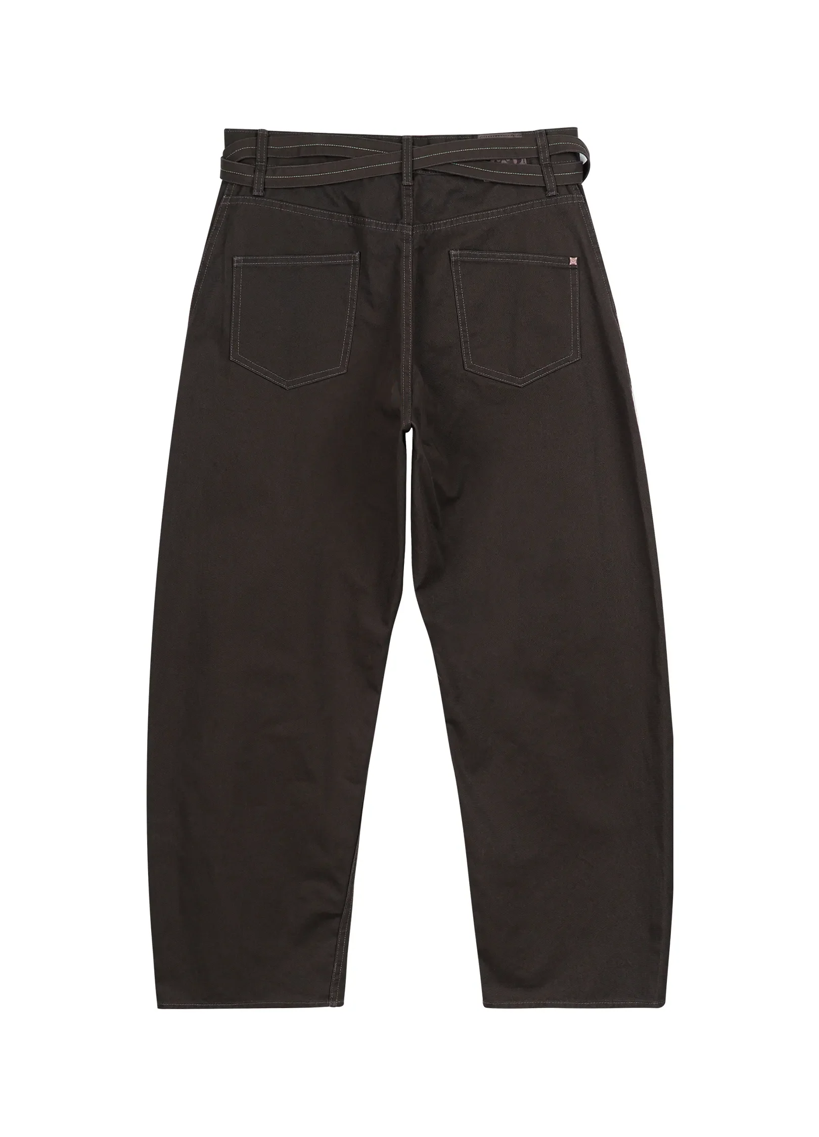 Twisted Belt Cotton Trousers - Image 16