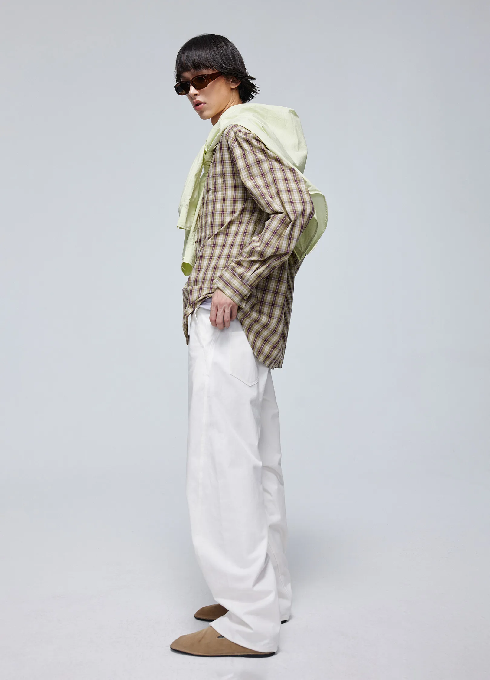 Twisted Belt Cotton Trousers - Image 3