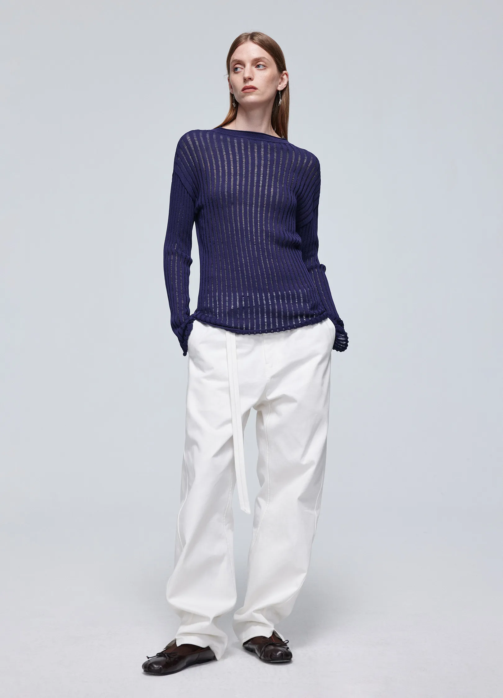 Twisted Belt Cotton Trousers - Image 7