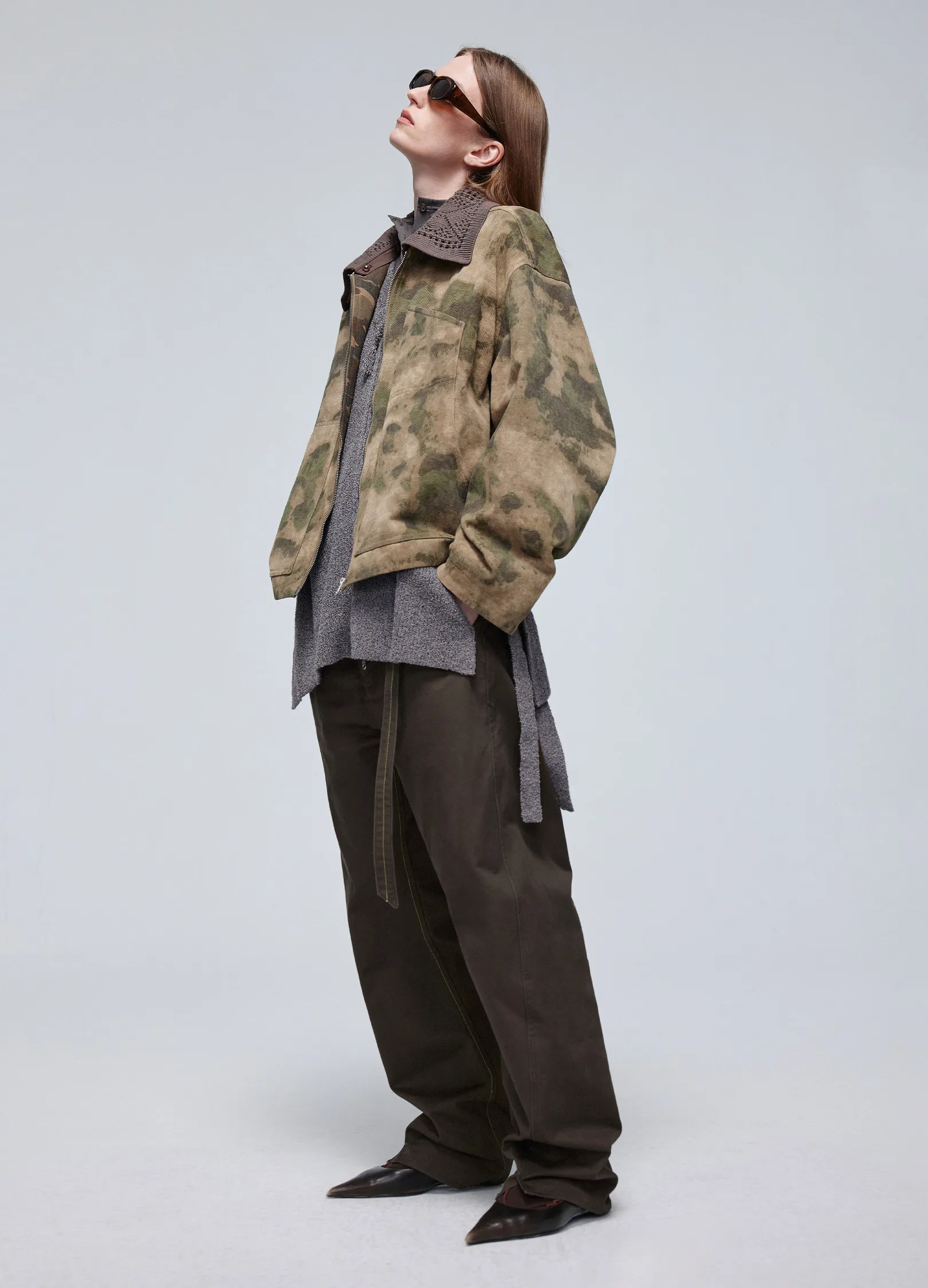 Twisted Belt Cotton Trousers - Image 8
