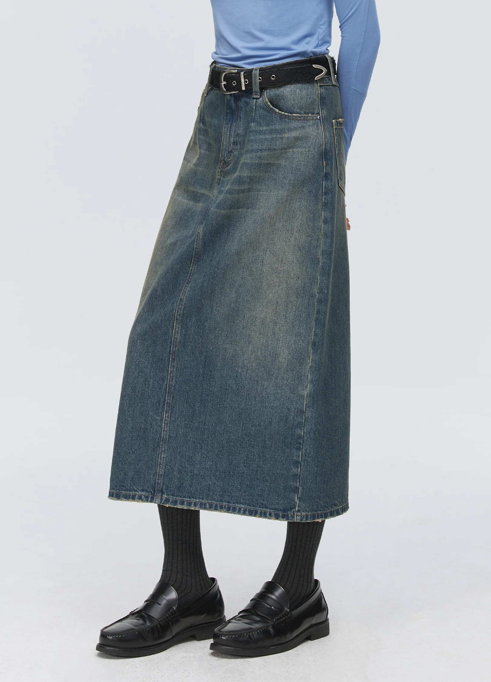 Denim Split Skirt - Image 6