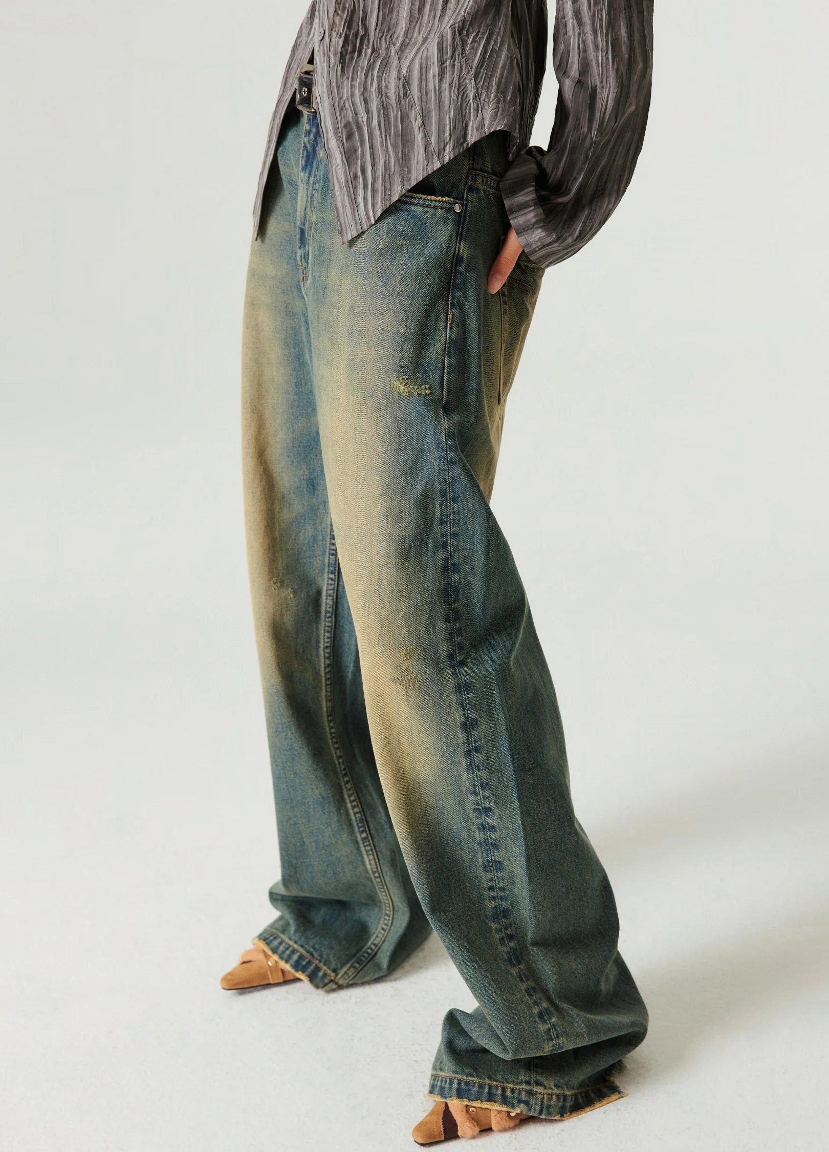 Vintage Wash Wide Denim - Image 2