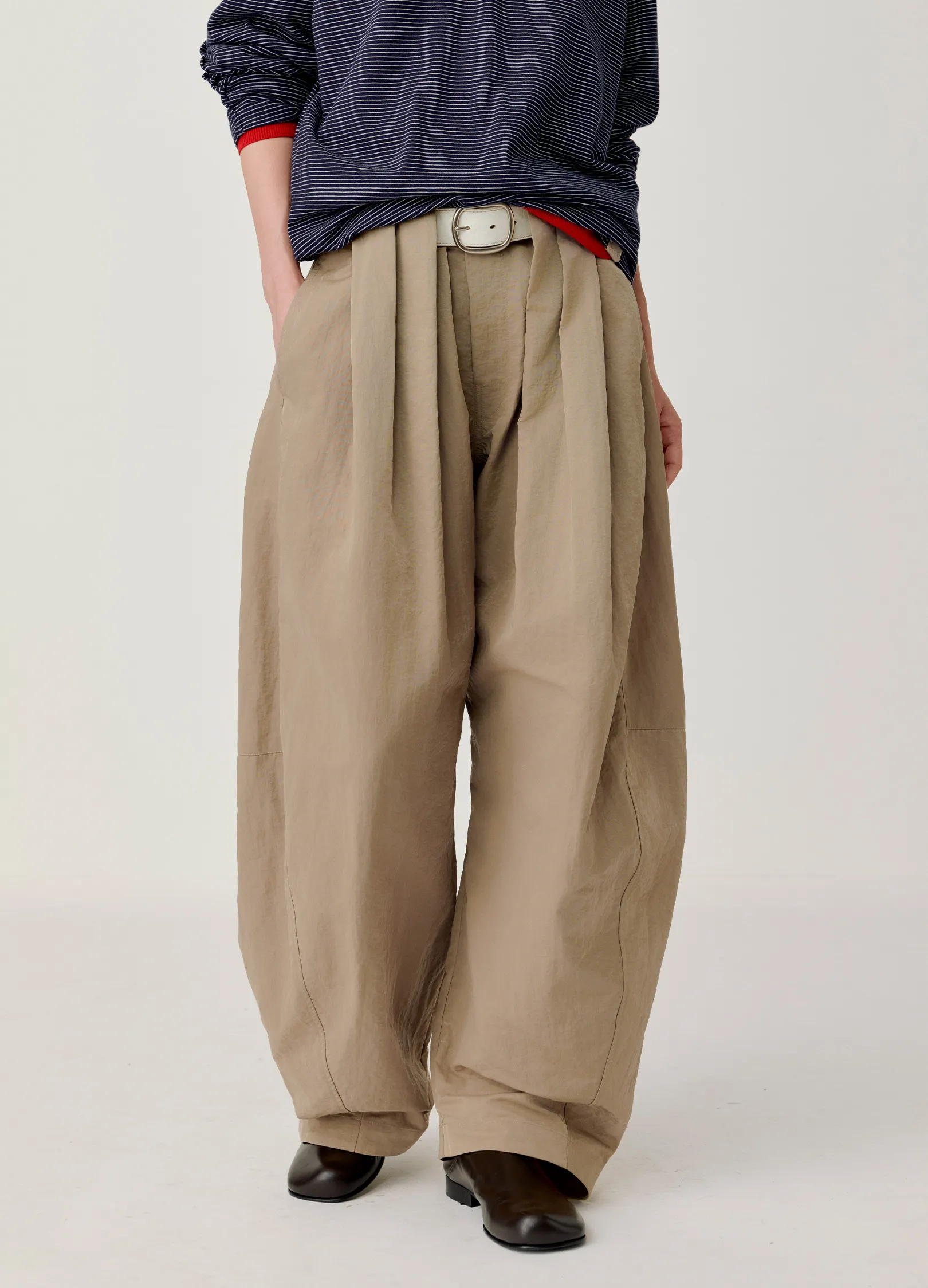 Wide Gloss Trousers - Image 2