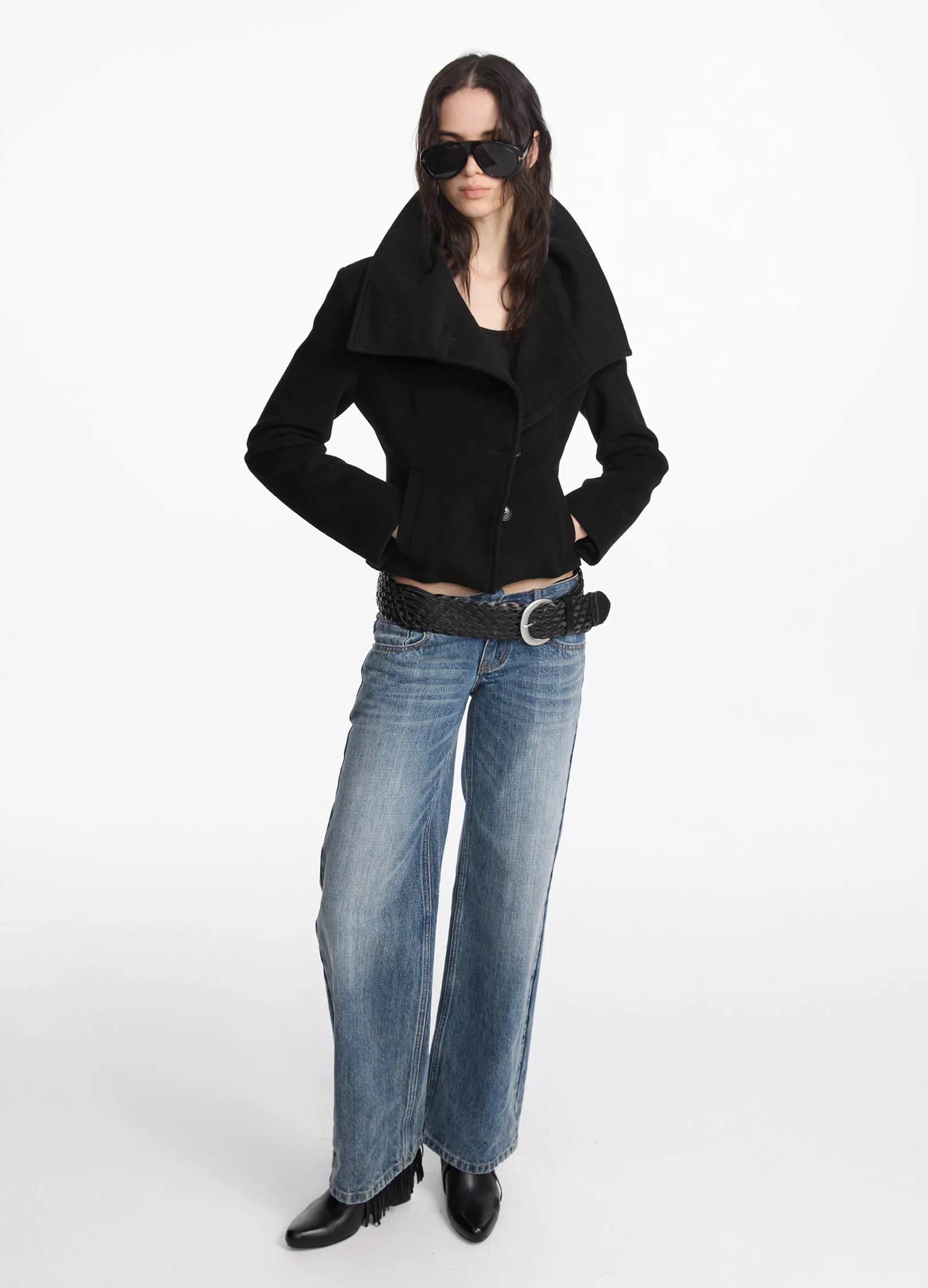 Wool Asymmetric Coat - Image 8