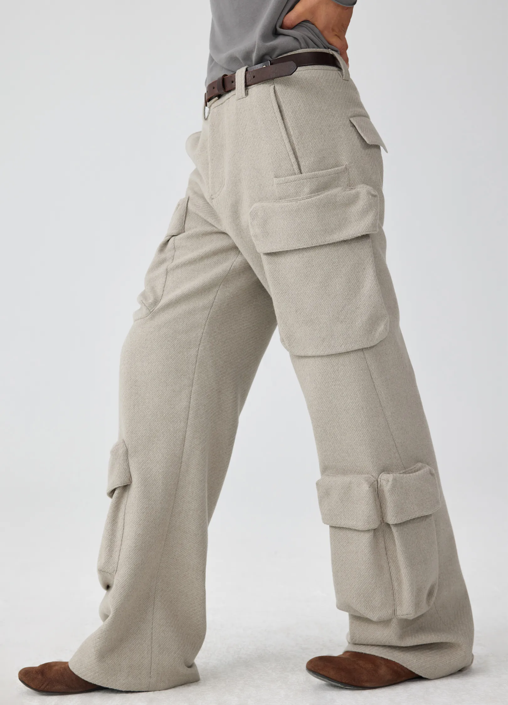 Wool Cargo Trousers - Image 10