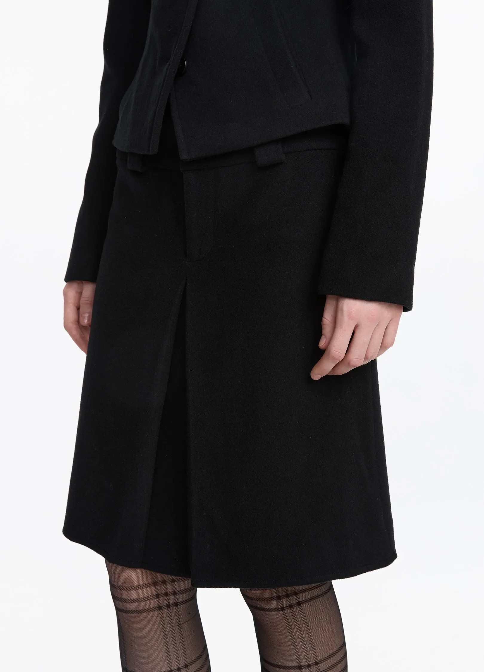 Wool Pleated Midi Skirt - Image 10