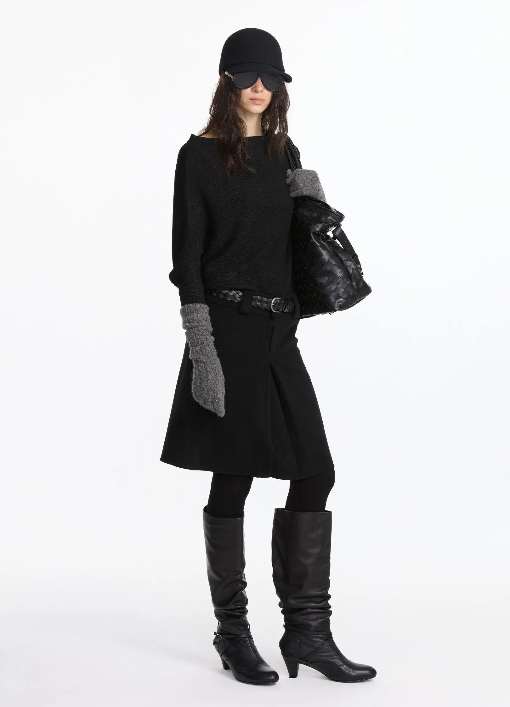 Wool Pleated Midi Skirt - Image 2