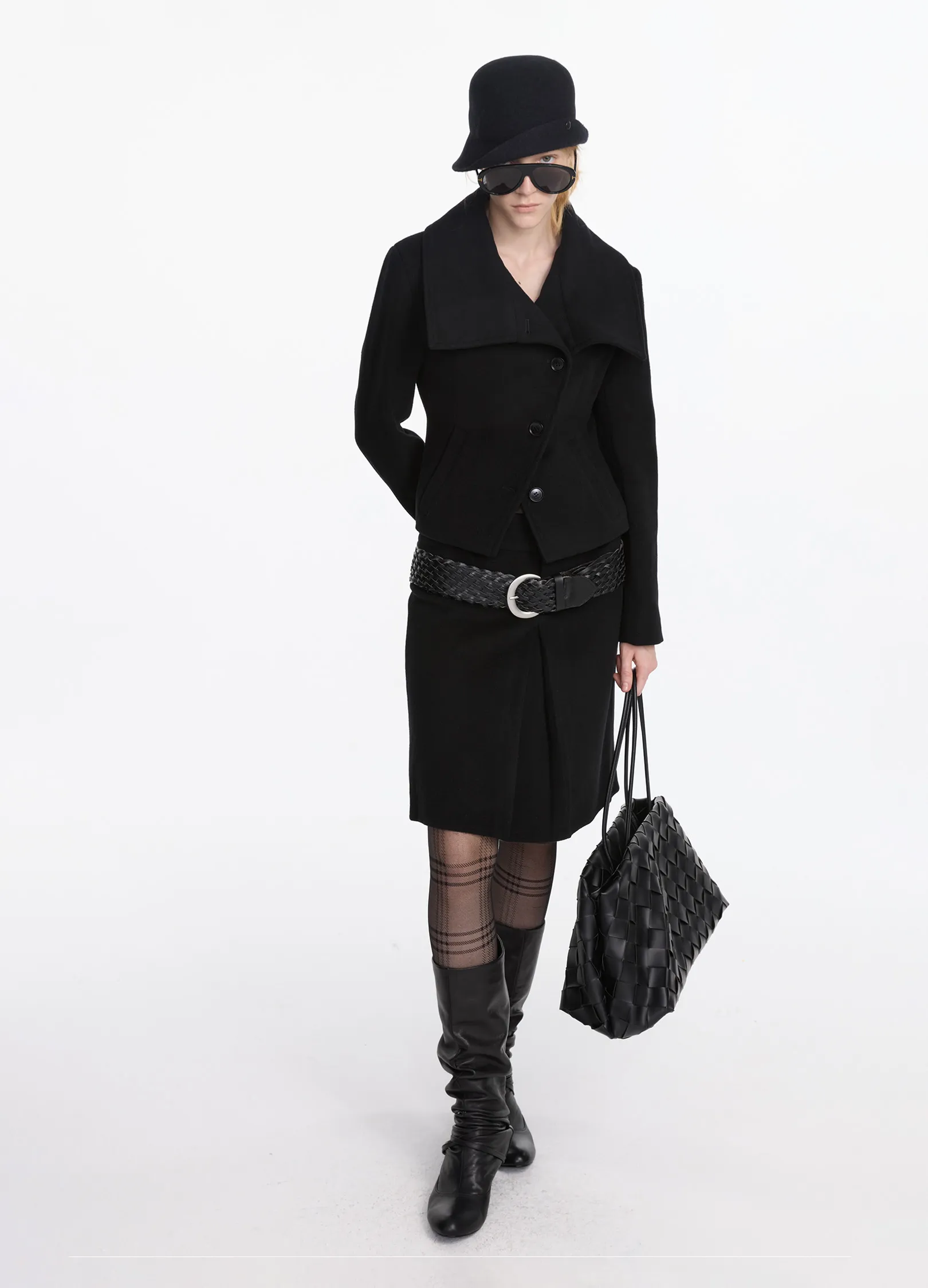 Wool Pleated Midi Skirt - Image 3